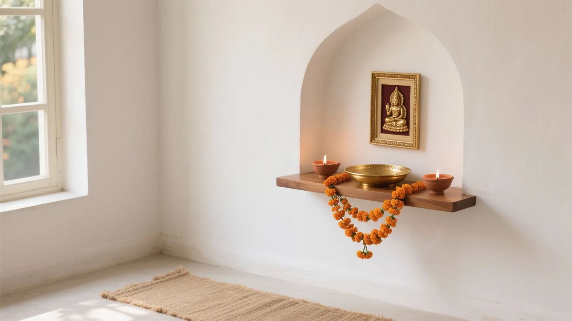 Minimalist Pooja Corner That Shines