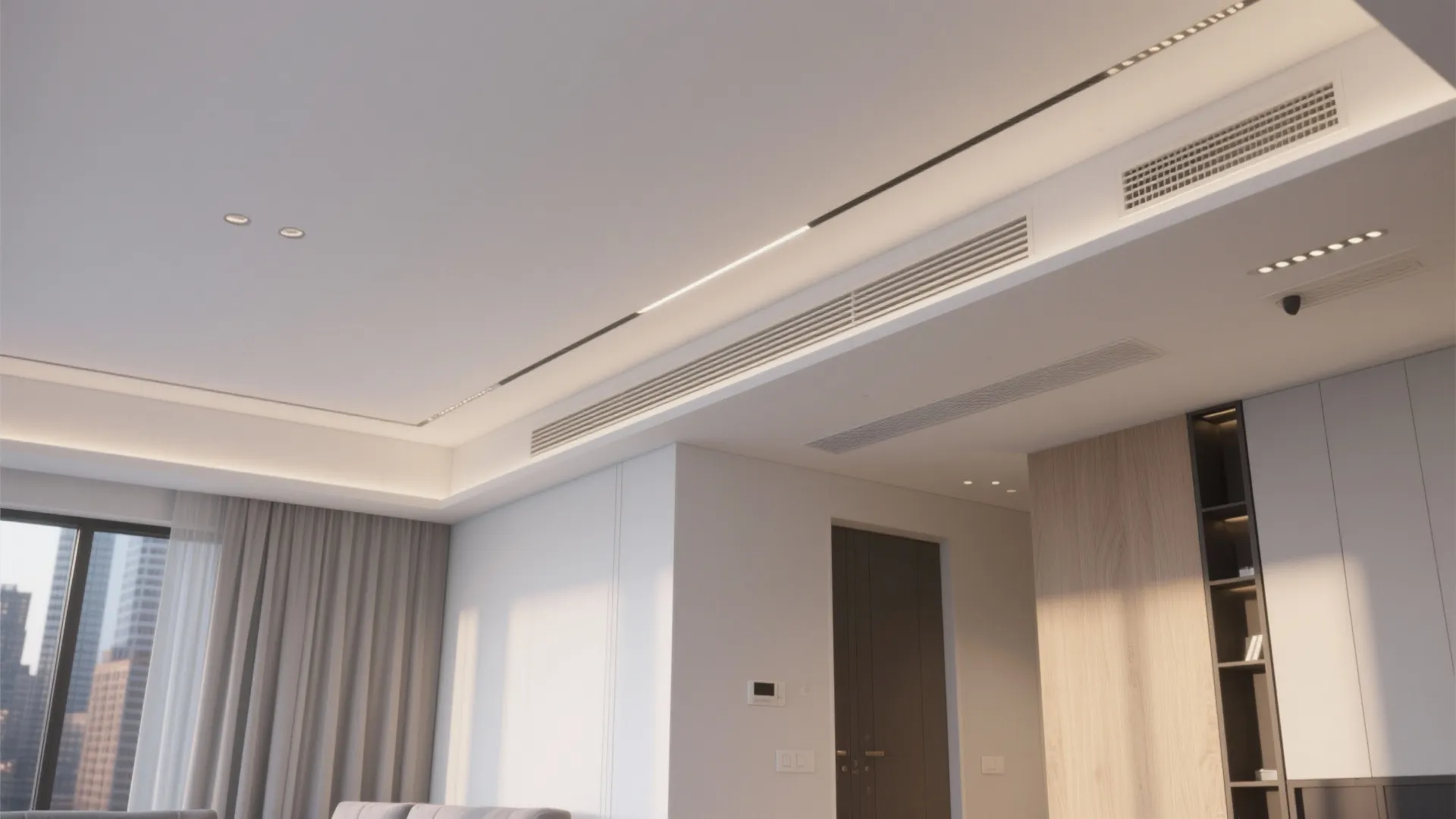 Minimalist POP Ceilings with Hidden Services