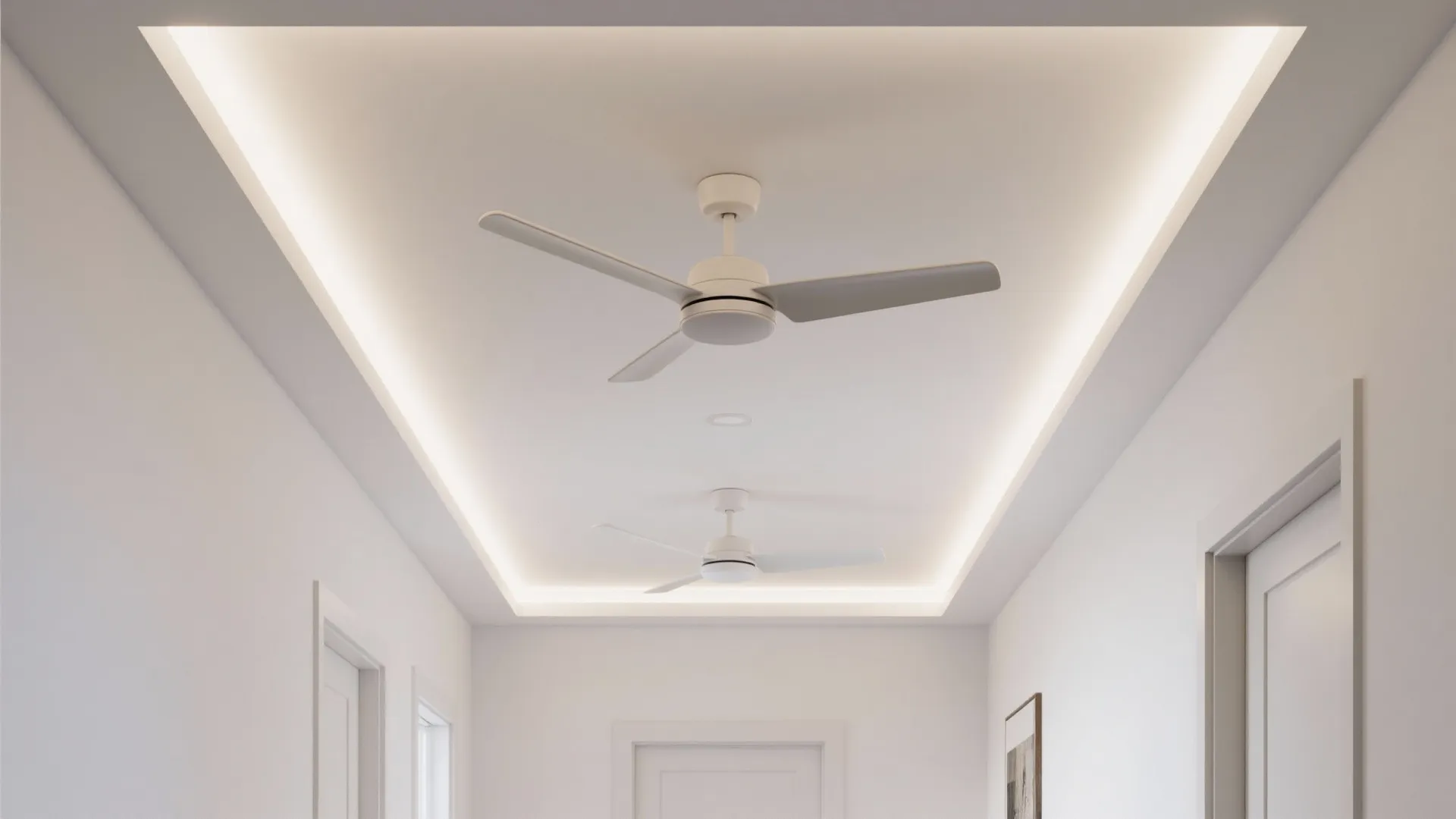 Minimal POP frame with dual fans and perimeter glow