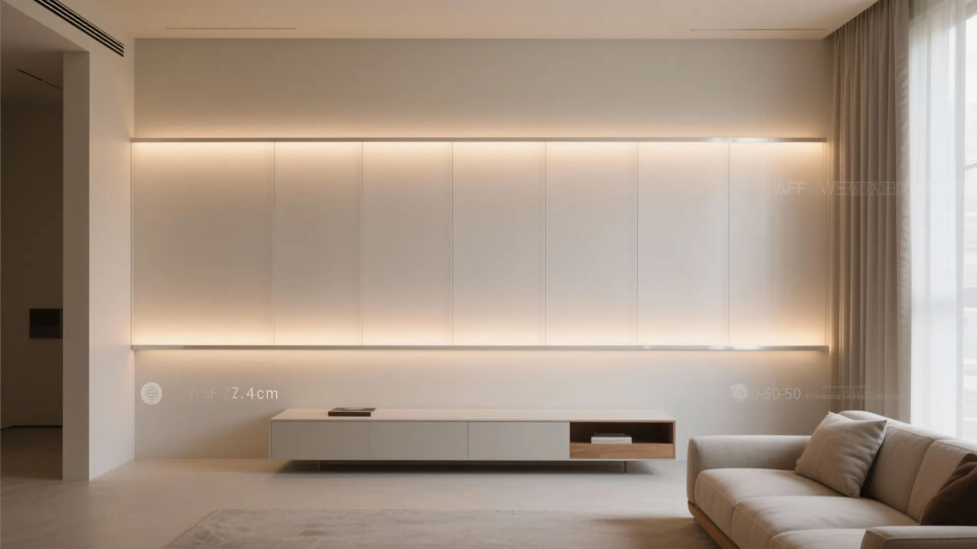 Minimal PVC Diffuser Wall with Concealed LEDs