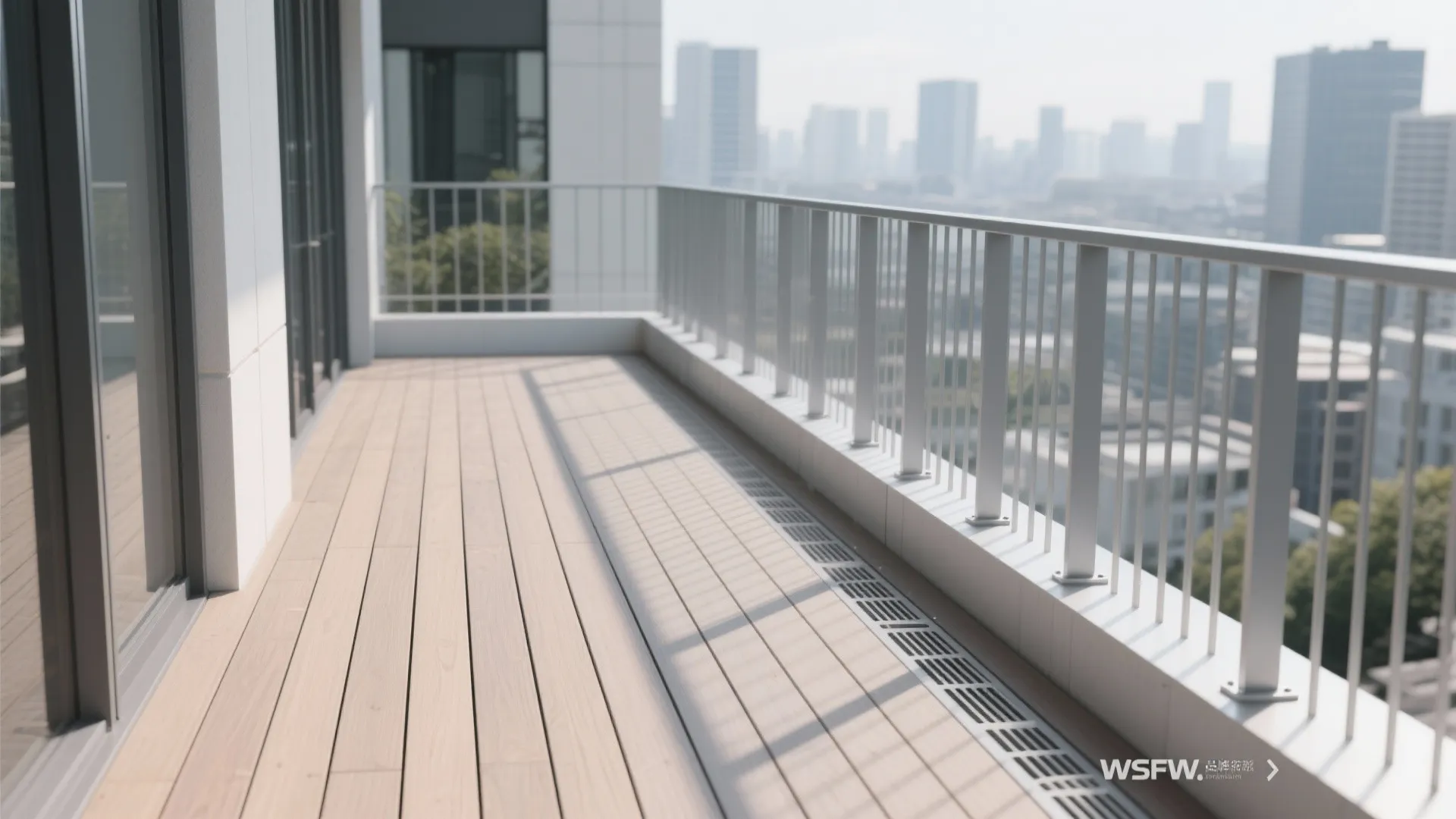 Minimalist rail and decking plan