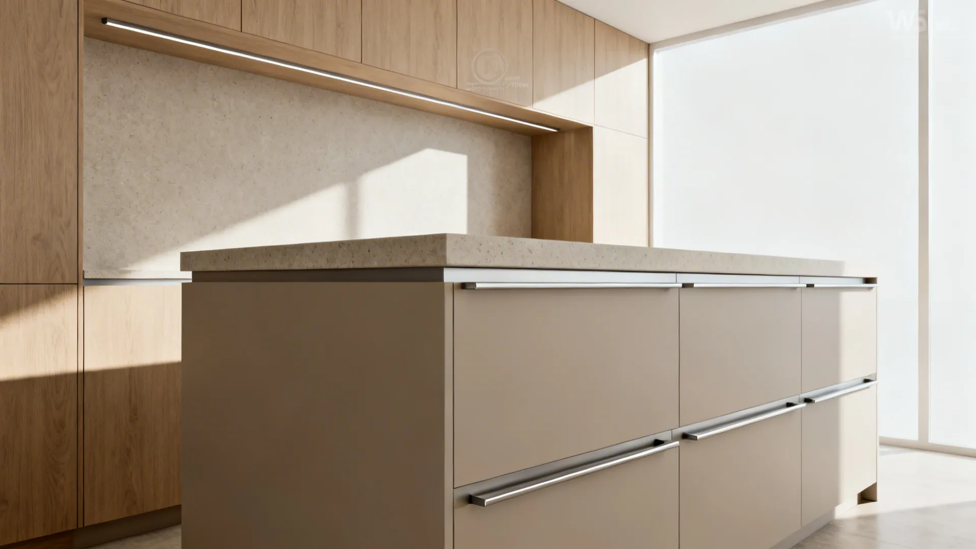 Minimalist slab with integrated storage reveal