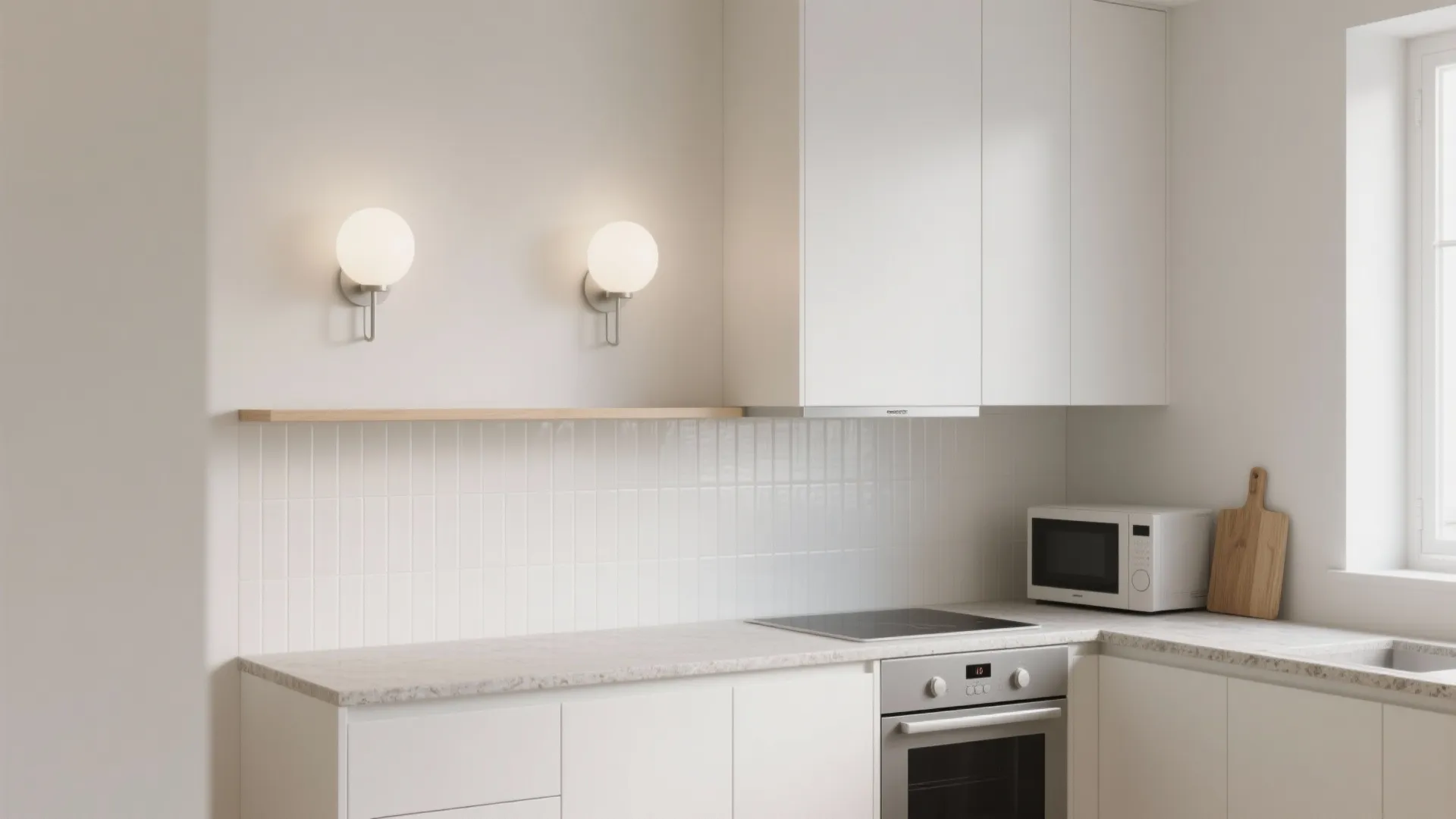 Minimalist round sconces for clean task lighting