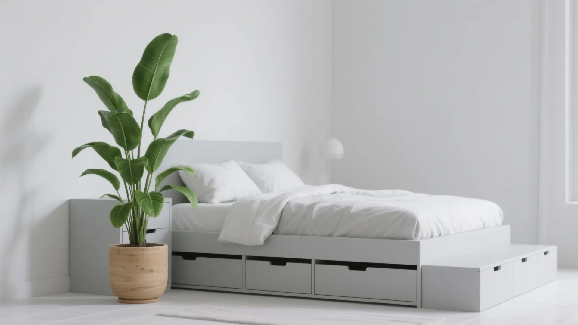 4. Minimalist Scandi with Green Accents