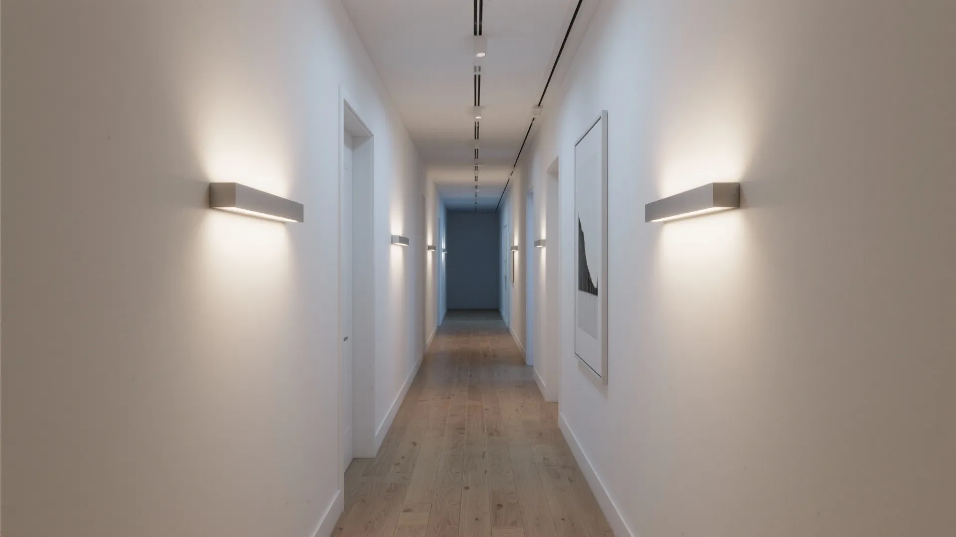 1) Minimal sconces with hidden wiring