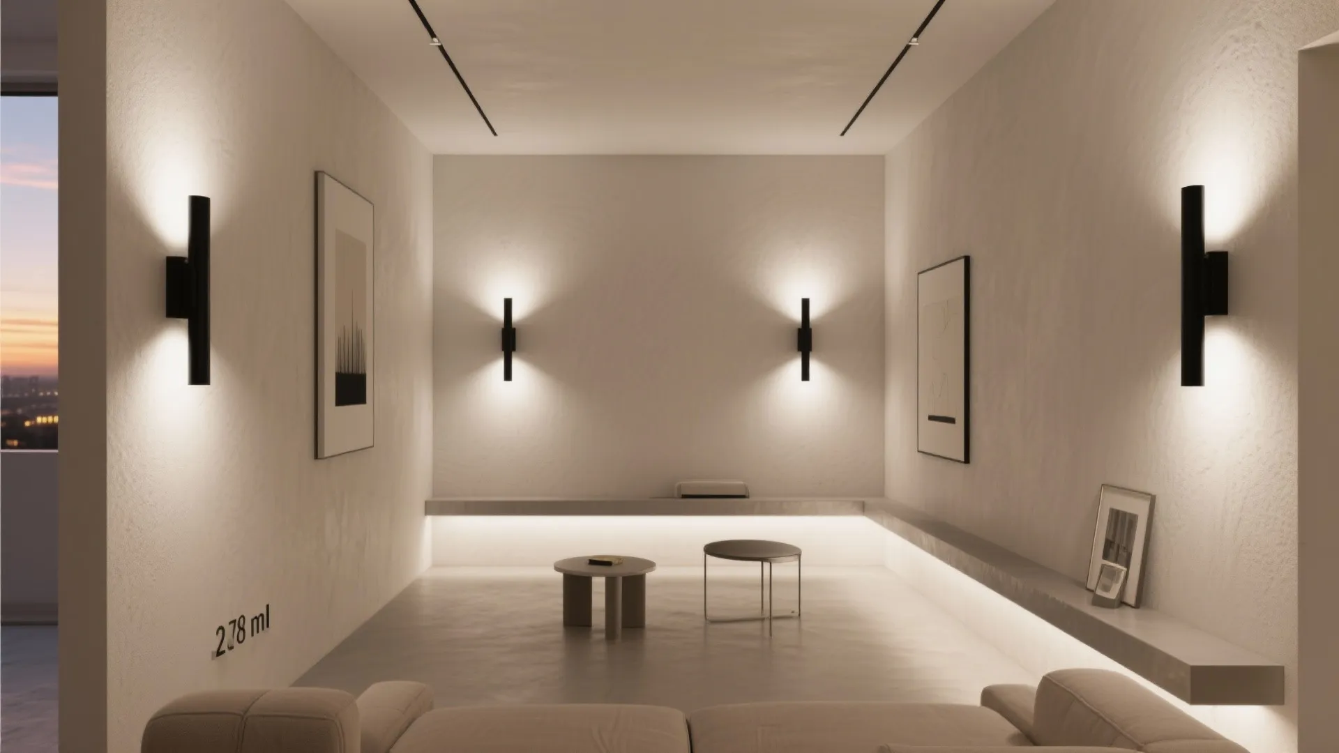 Minimalist sconces with layered lighting