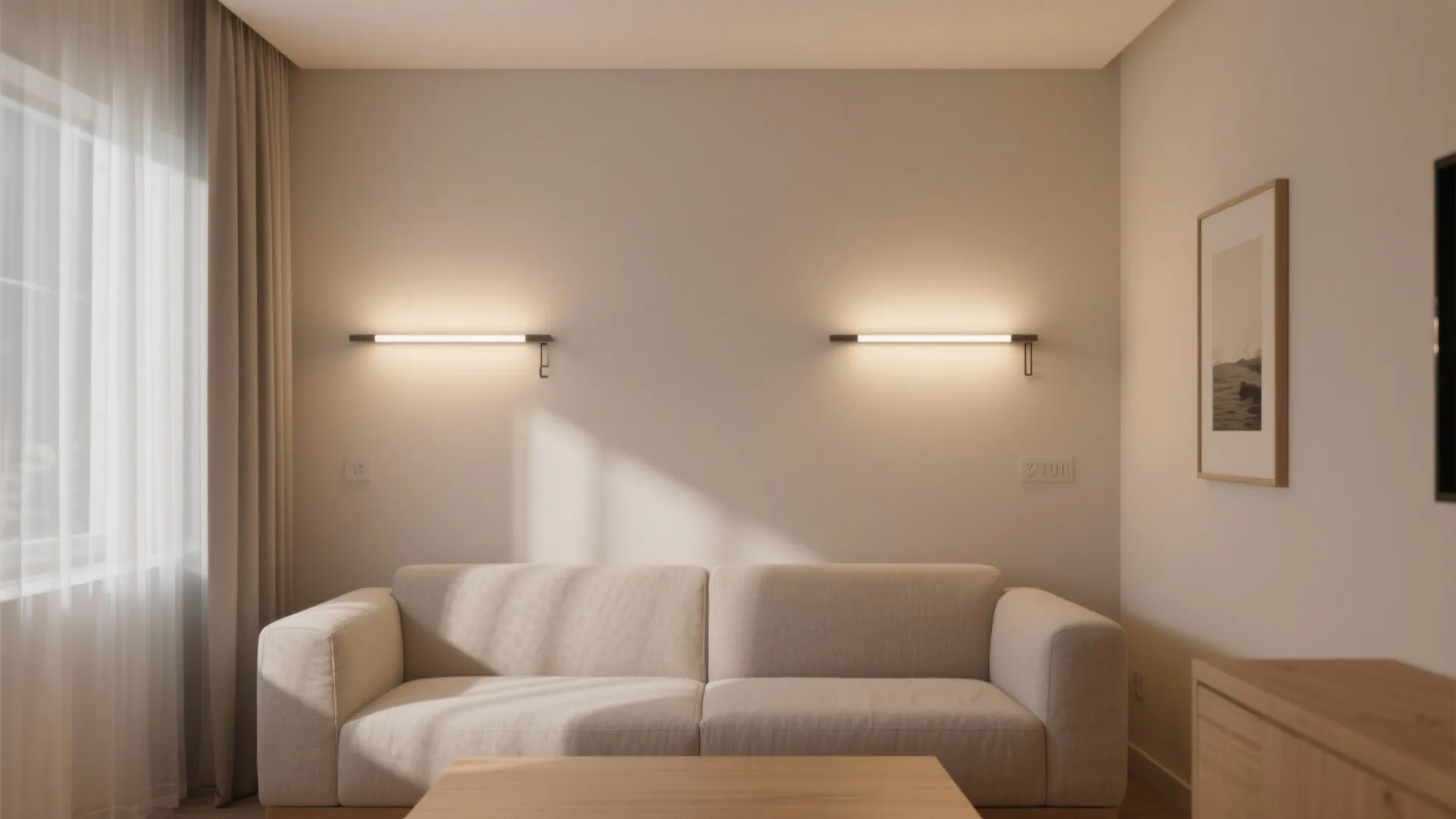 Minimalist sconces for soft ambient glow