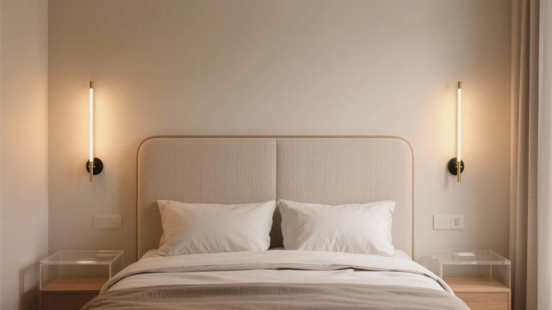 Minimal sconces for visual calm