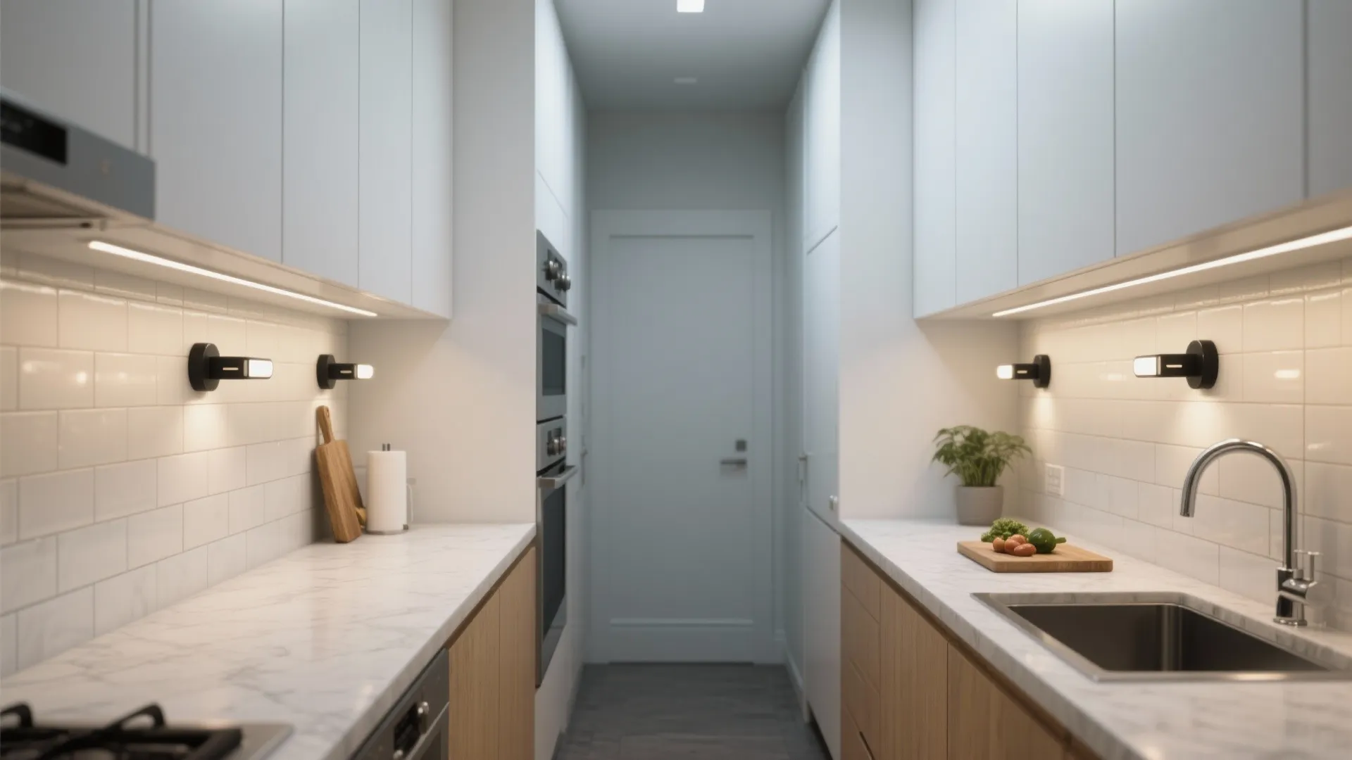 Minimalist motion-sensor sconces for clutter-free counters