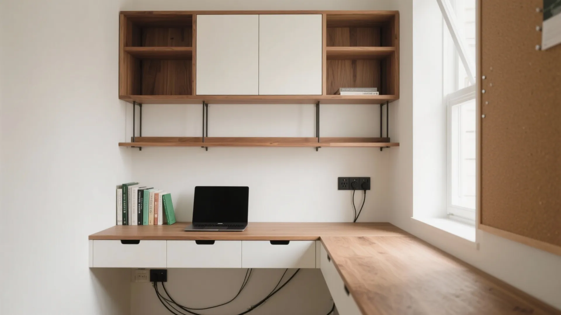 Minimalist shelving with hidden storage