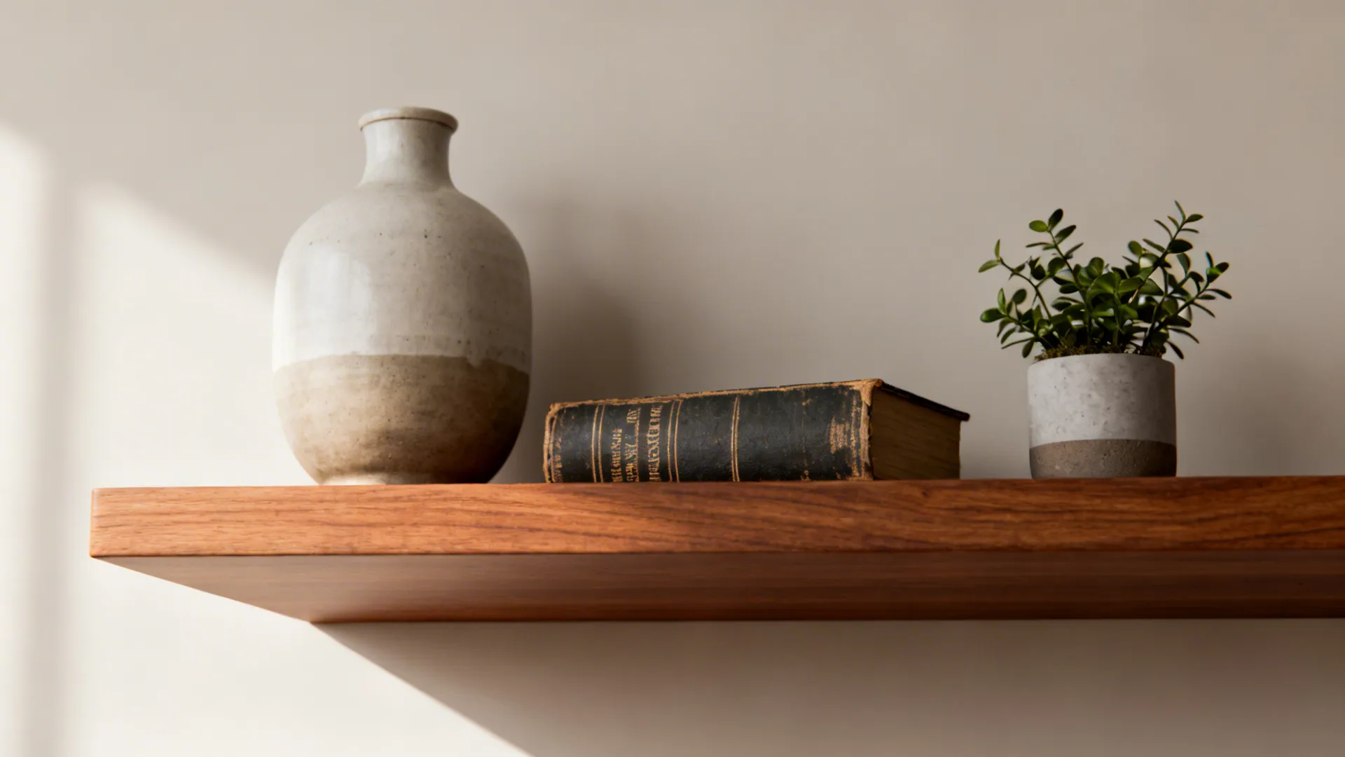 4. Minimalist Shelving with Curated Objects