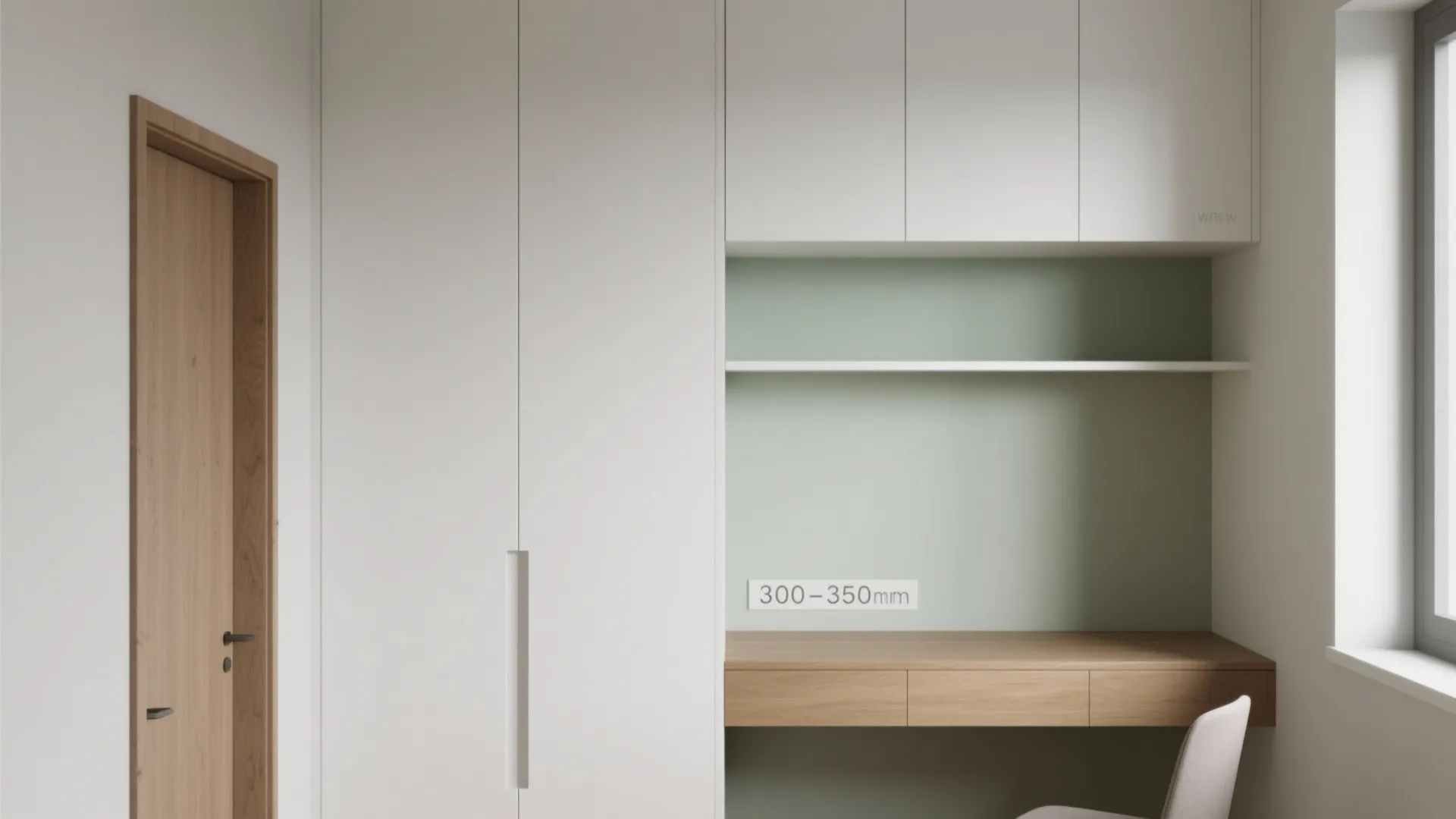 Minimalist shelving and hidden storage