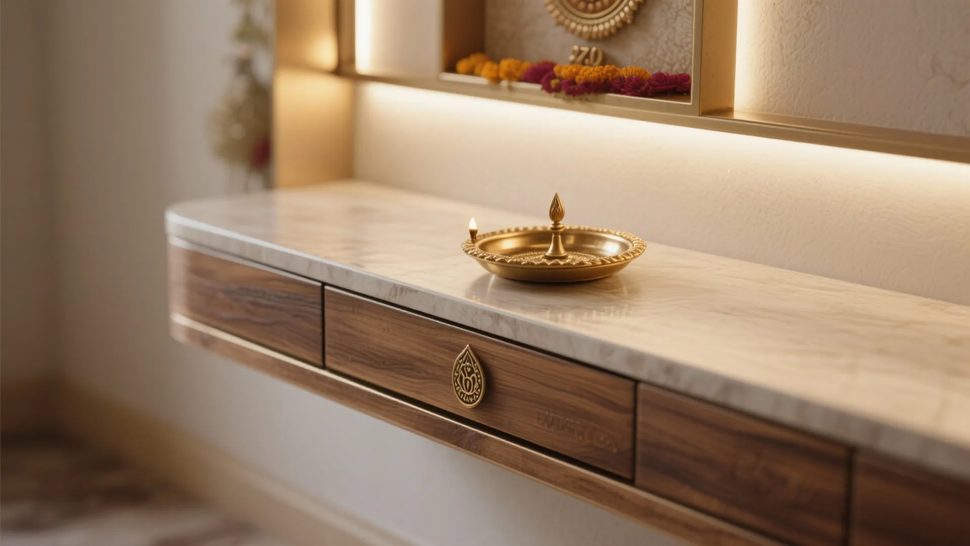 Minimalist wall-mounted shrine