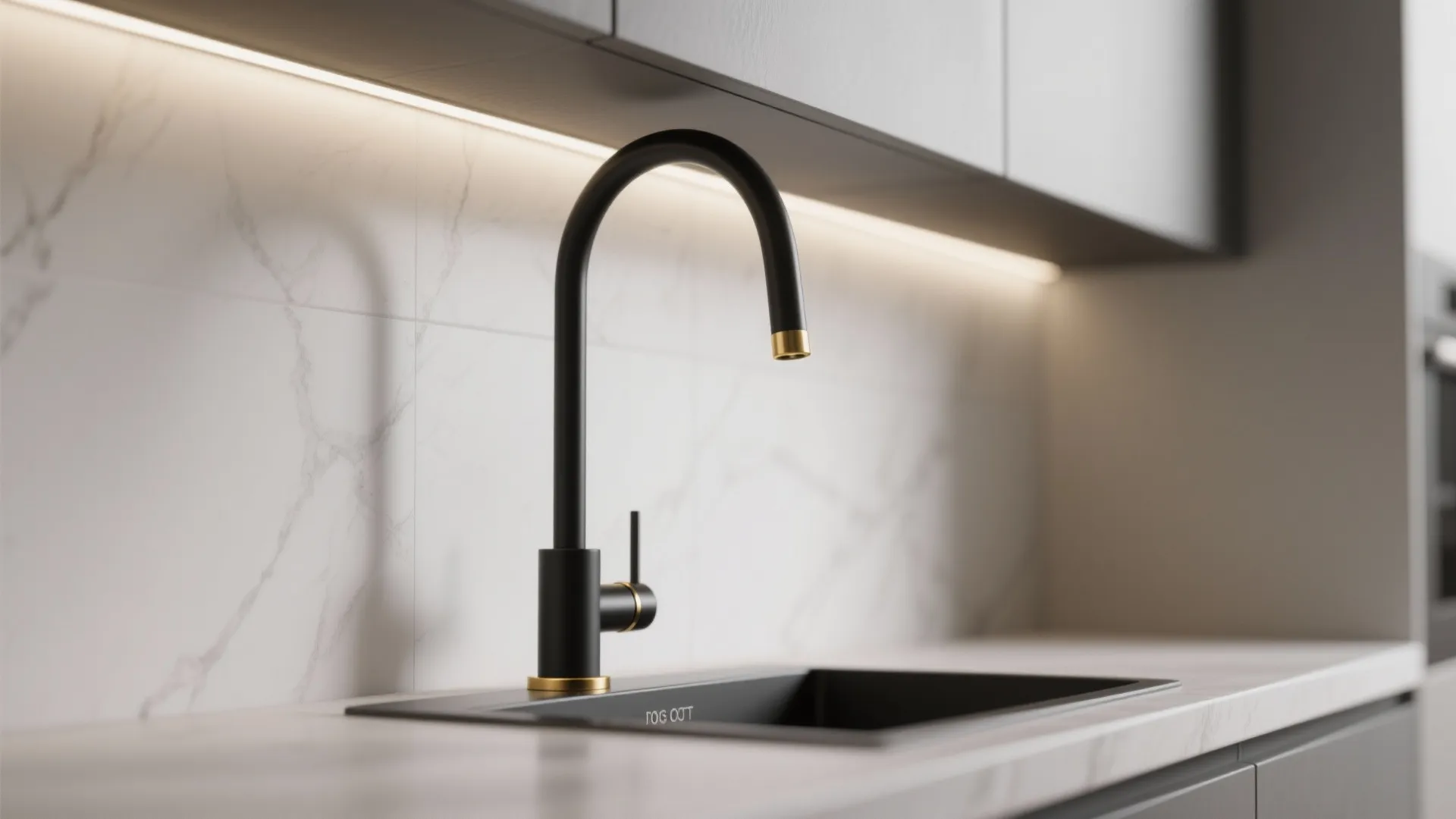 5. Minimalist Statement: Slim Black Spout with Subtle Gold Base