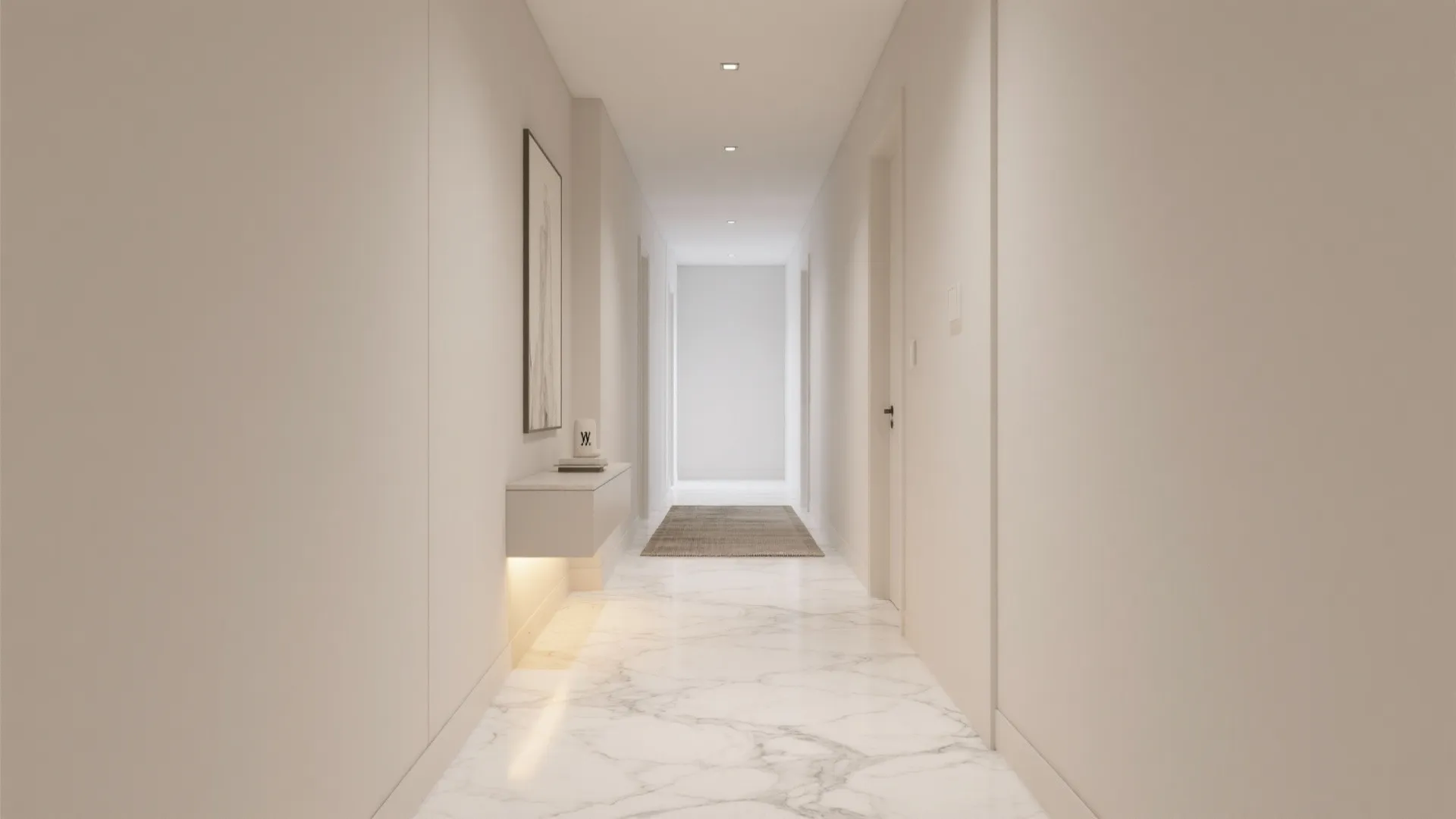 1) Minimalist marble with soft veining