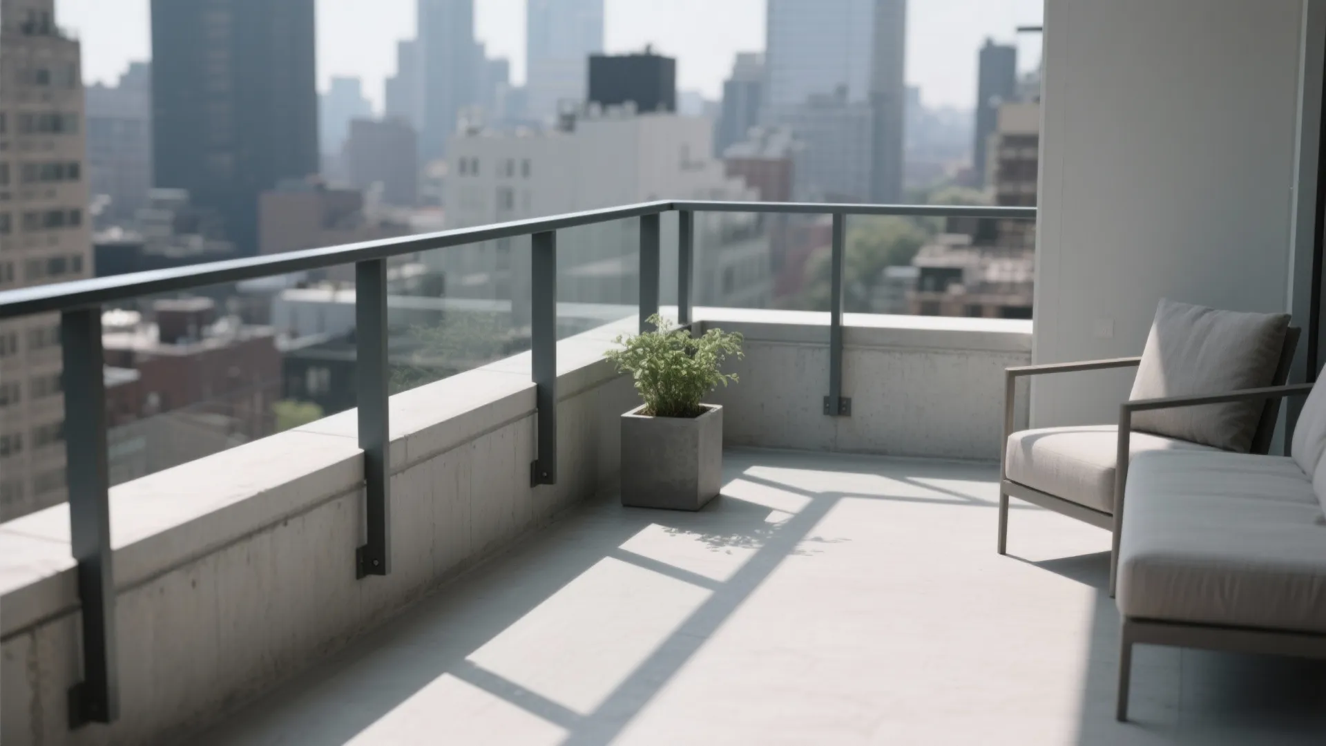Minimalist steel lines for small balconies