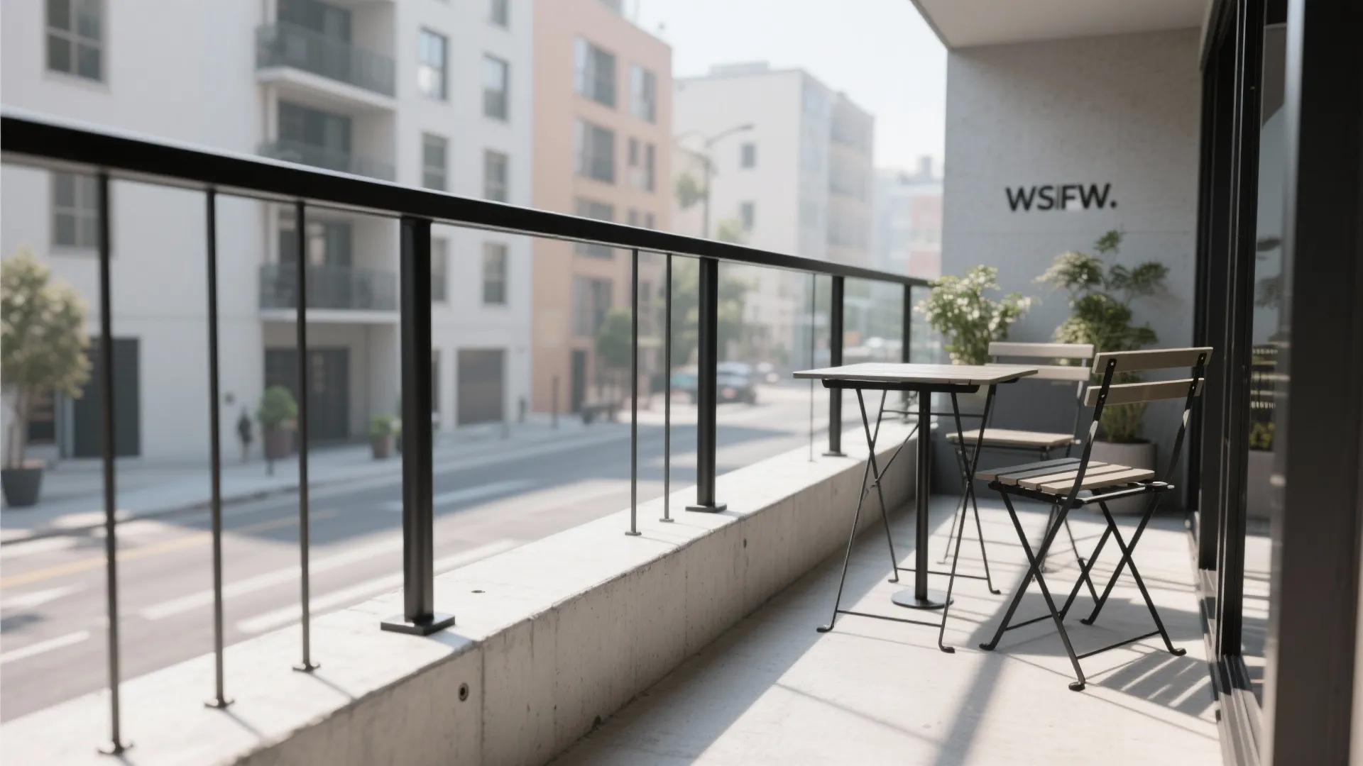 Minimal steel railings for clean lines