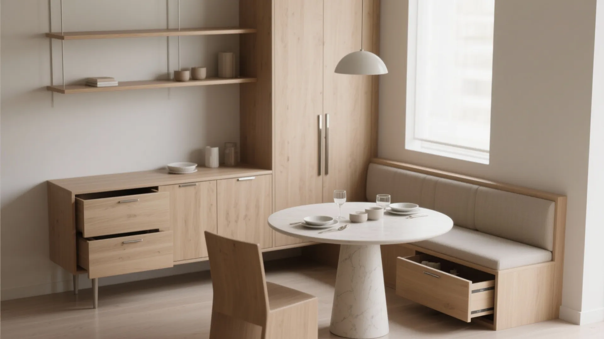 Minimalist Dining Storage Design
