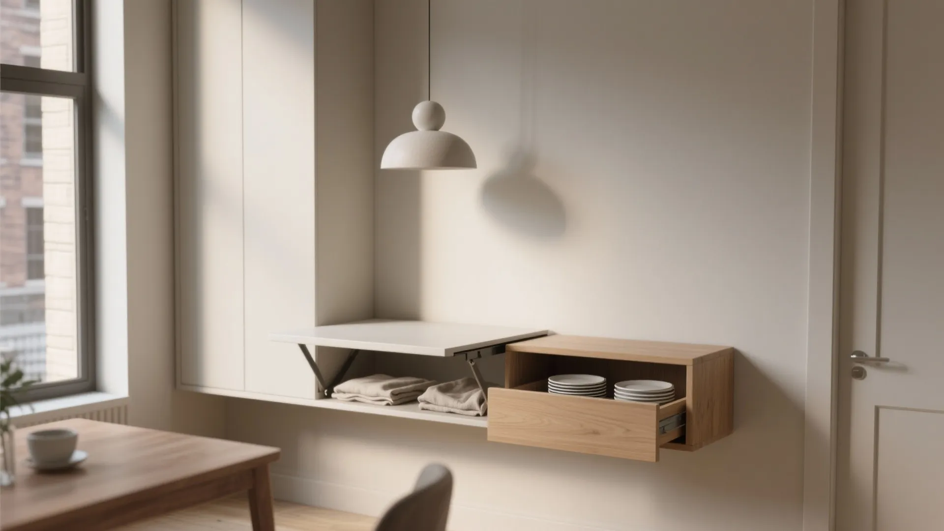 Minimalist Storage for Compact Dining Nooks