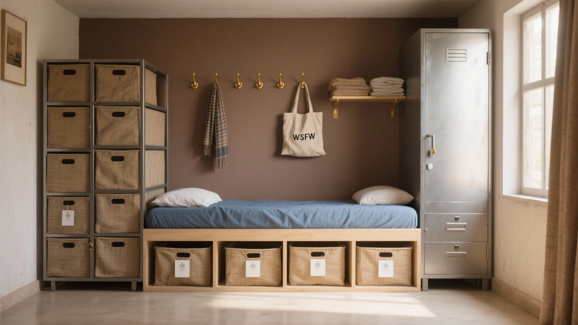 Minimalist storage with Indian flair