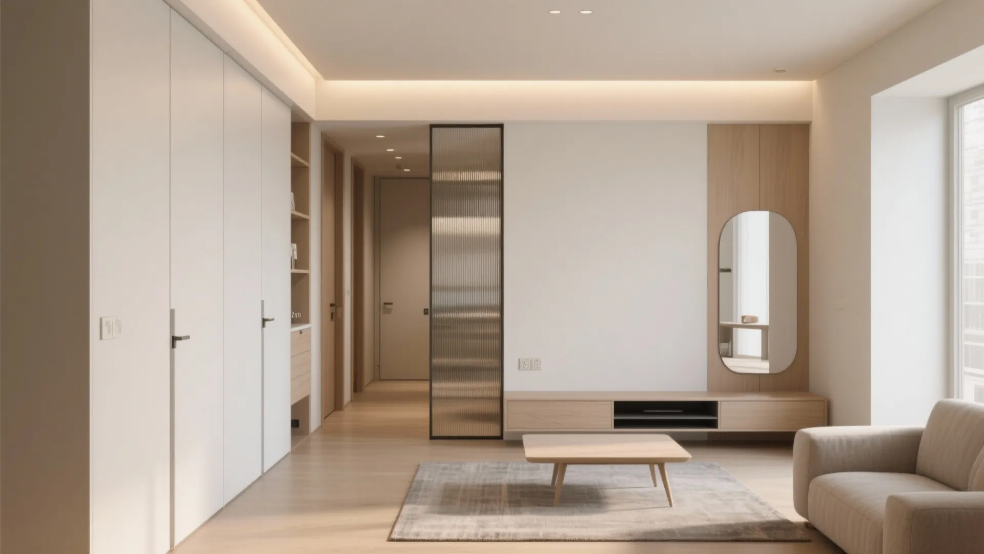 2) Minimalist storage that hides in plain sight