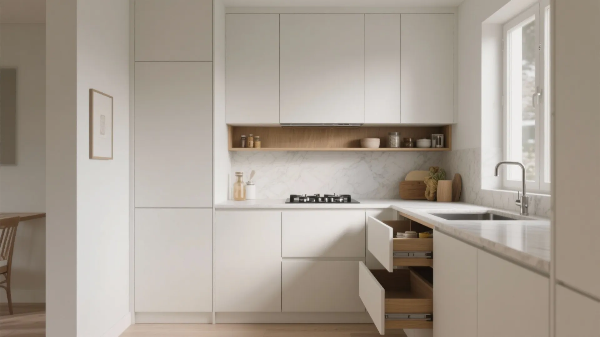 Minimalist kitchen storage that actually breathes