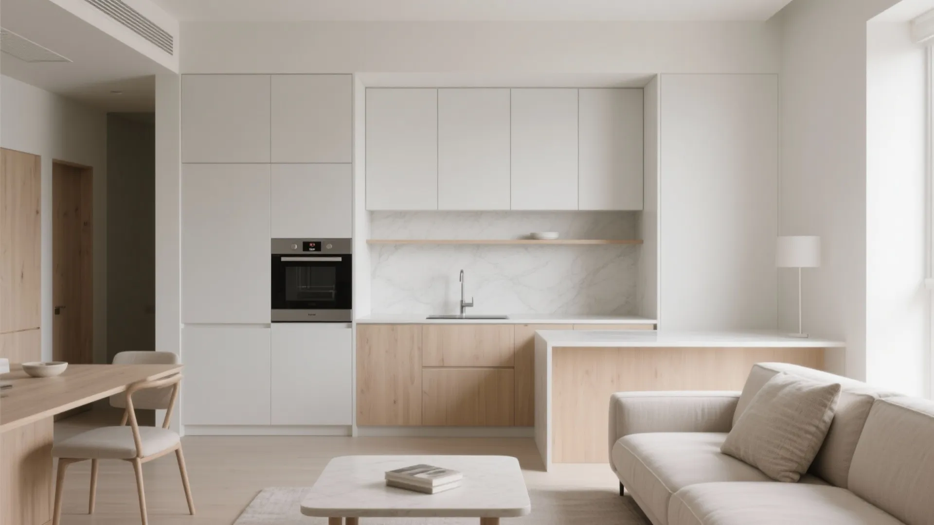 2) Minimalist storage for visual calm