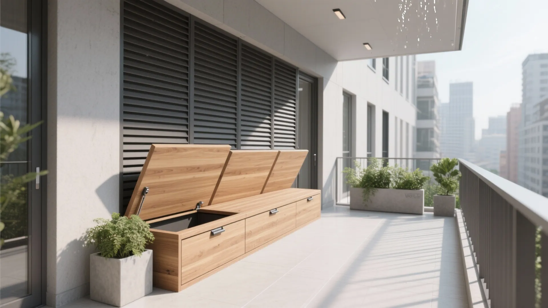 Minimalist Balcony Storage That Hides the Mess