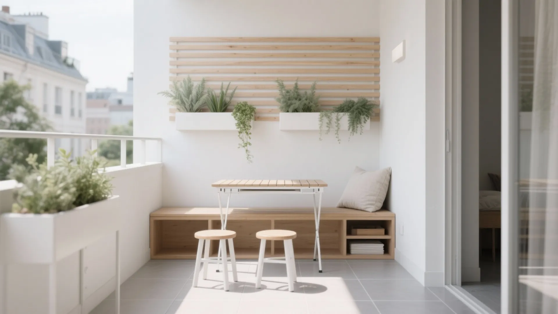 Minimalist Balcony Storage That Looks Airy