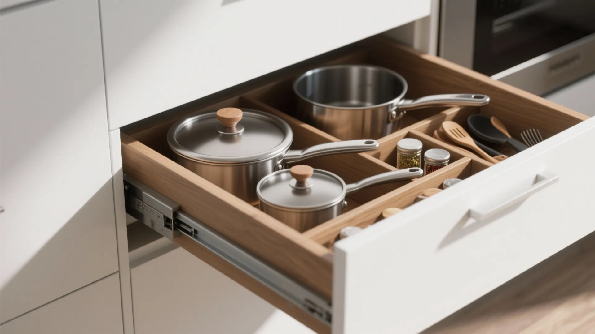 Minimalist kitchen storage that actually hides clutter