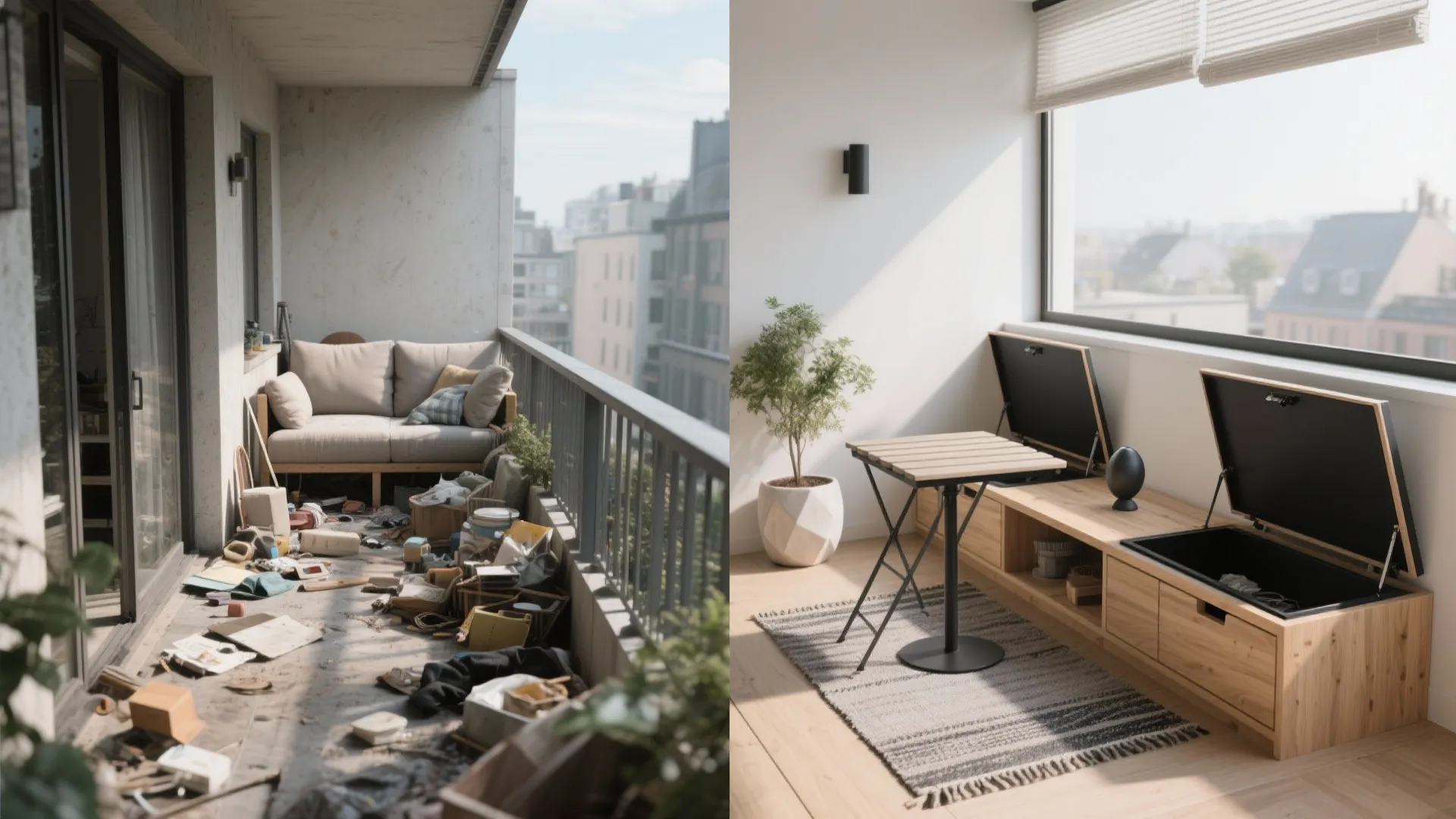Minimalist Storage for Terrace Balconies