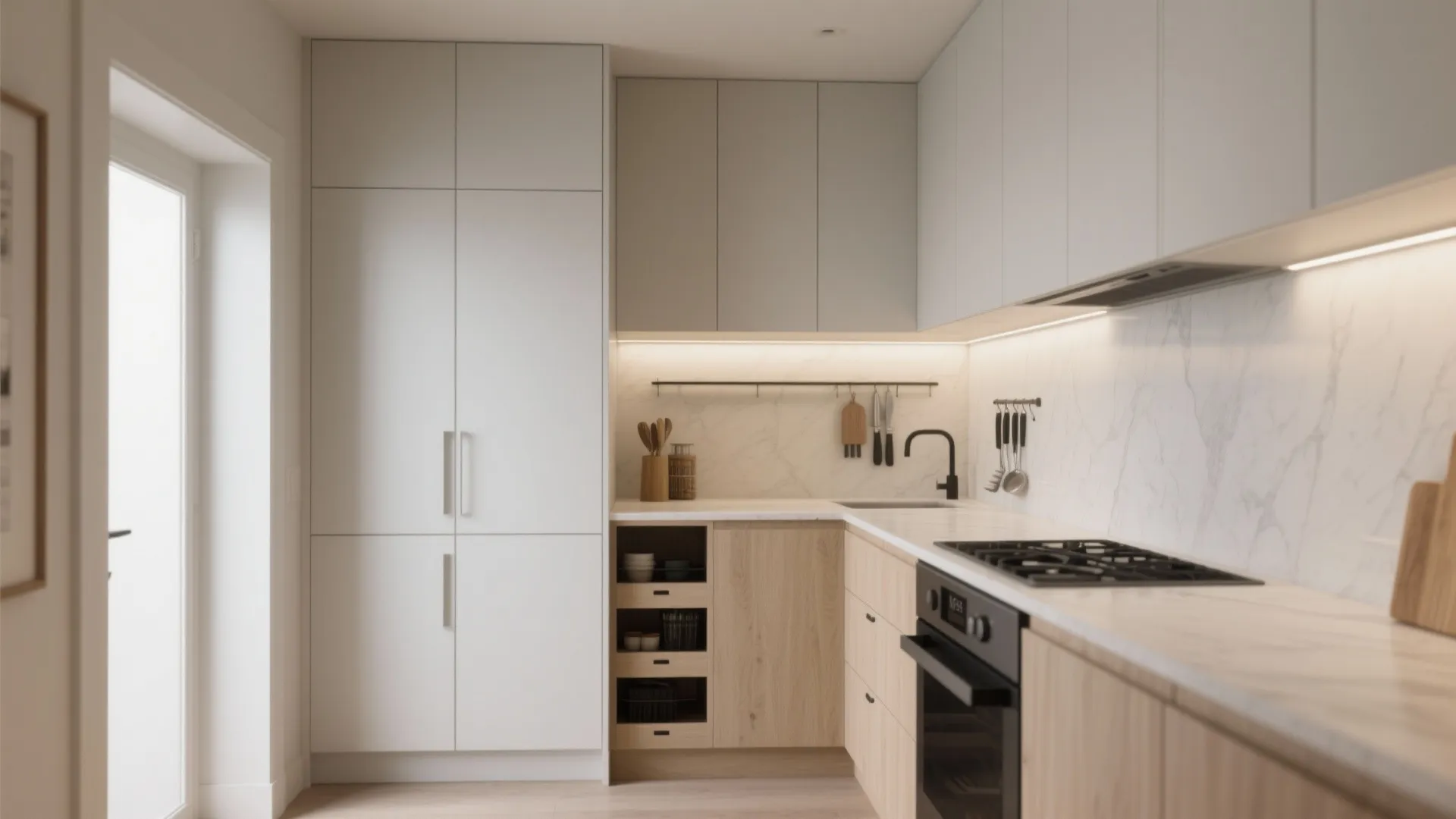 Minimalist Kitchen Storage That Hides the Mess