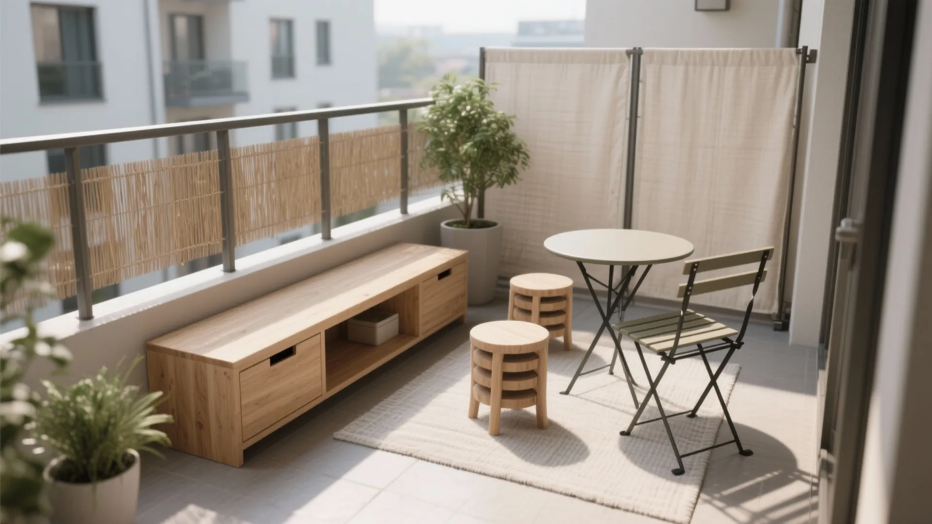 Minimalist Balcony Storage That Doubles as Style