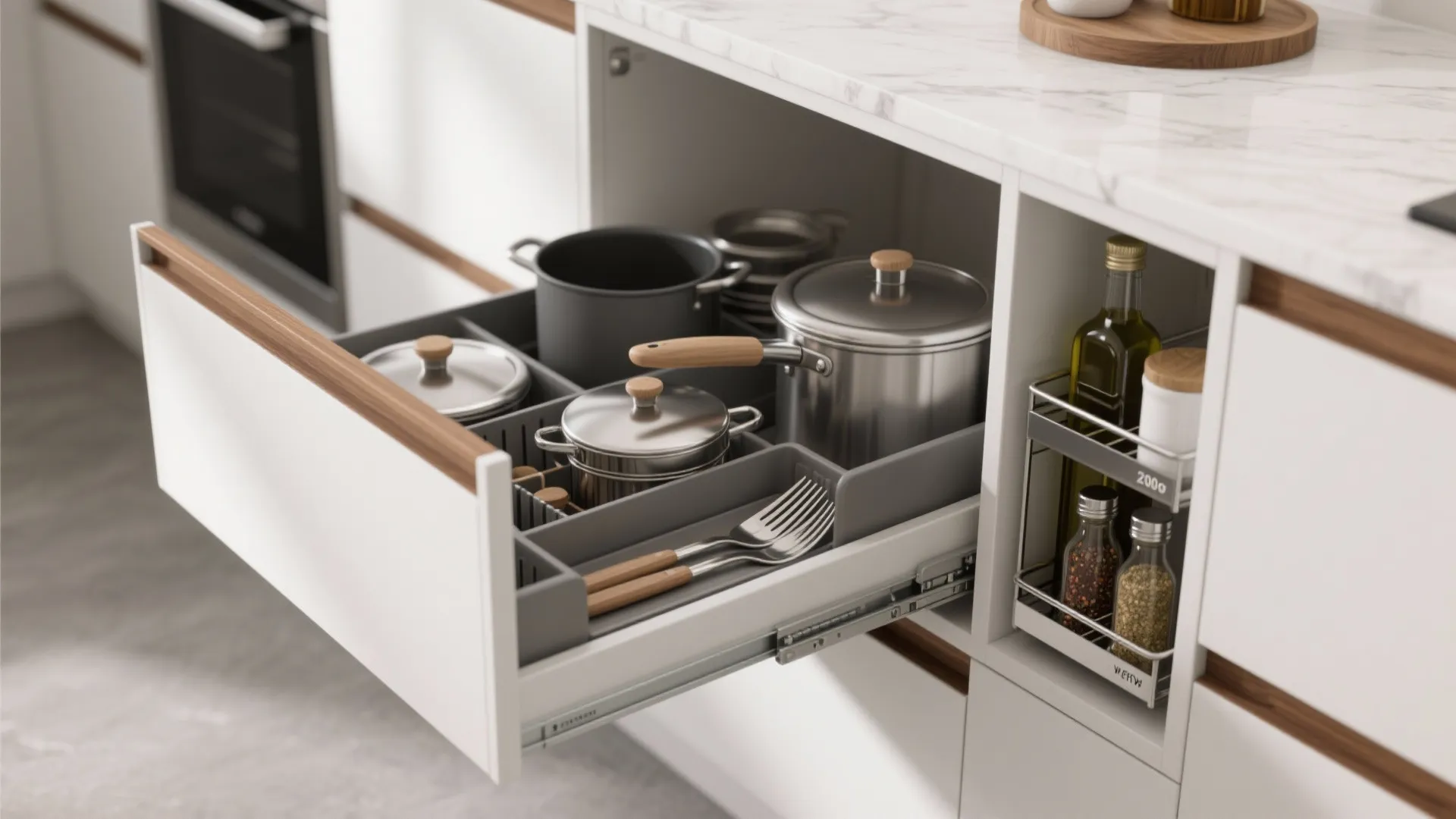 Minimalist kitchen storage that actually works