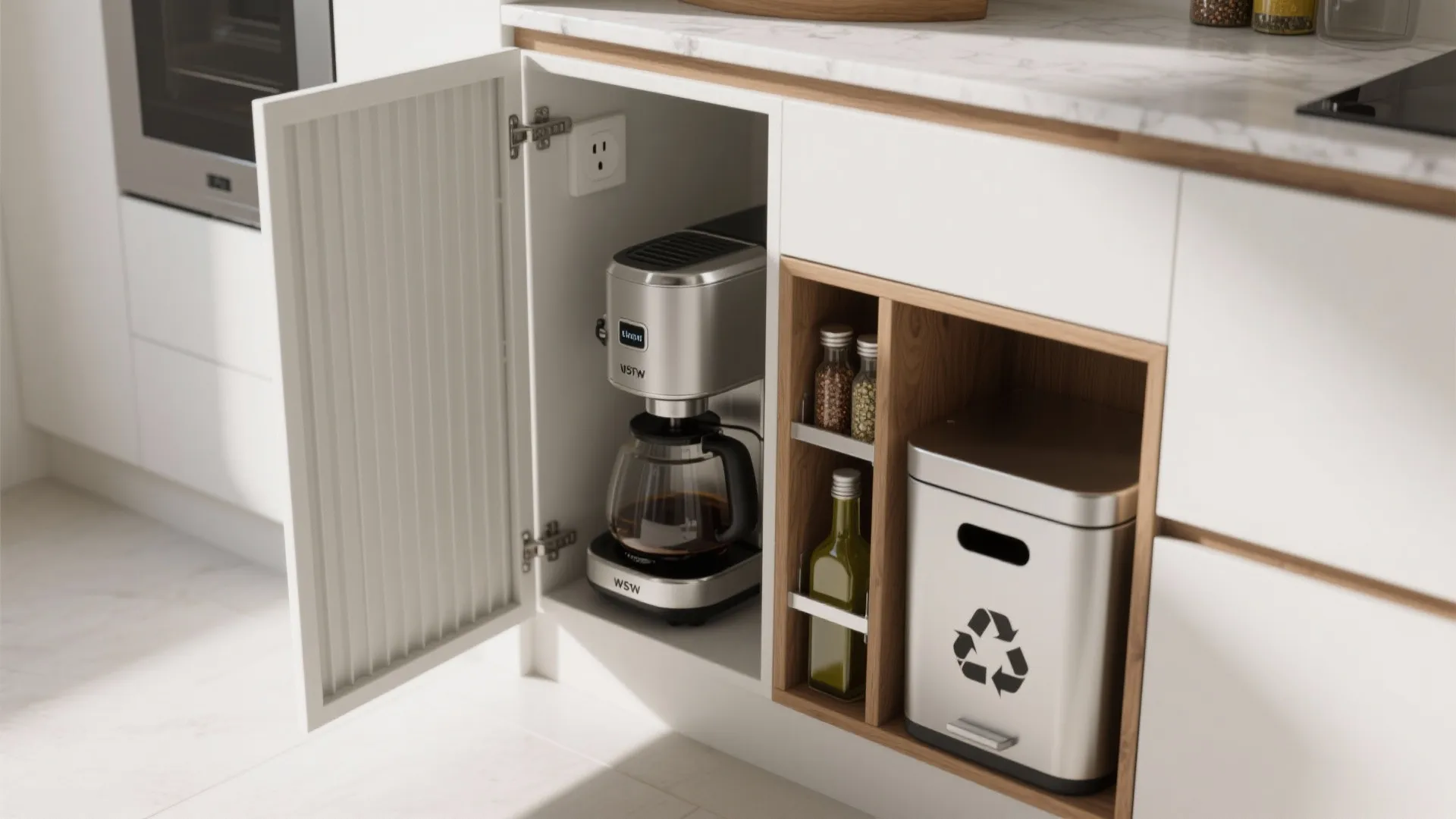 Minimalist storage with hidden helpers