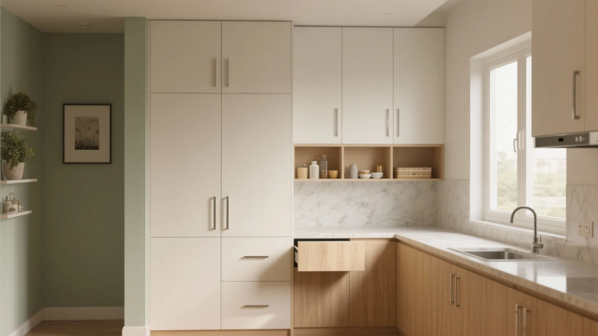 Minimalist kitchen storage that breathes