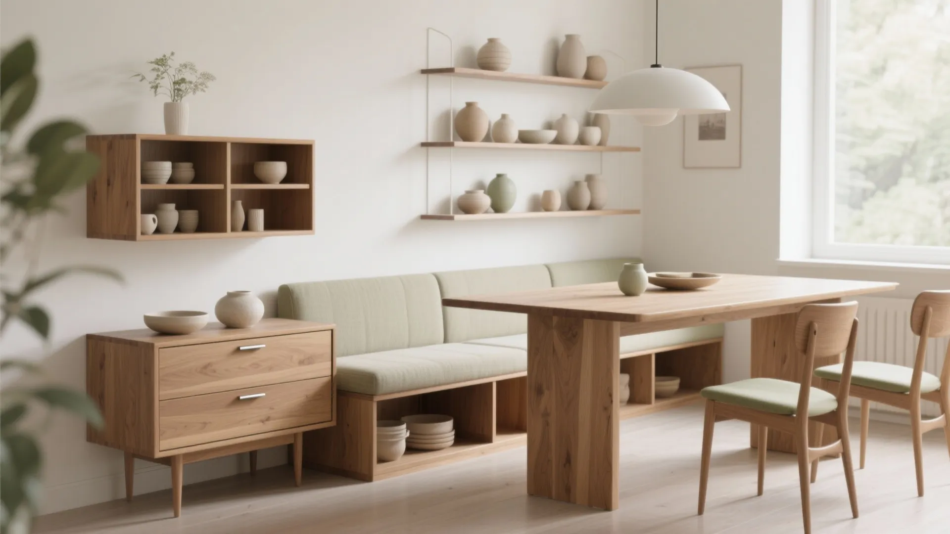 Minimalist dining storage that looks intentional