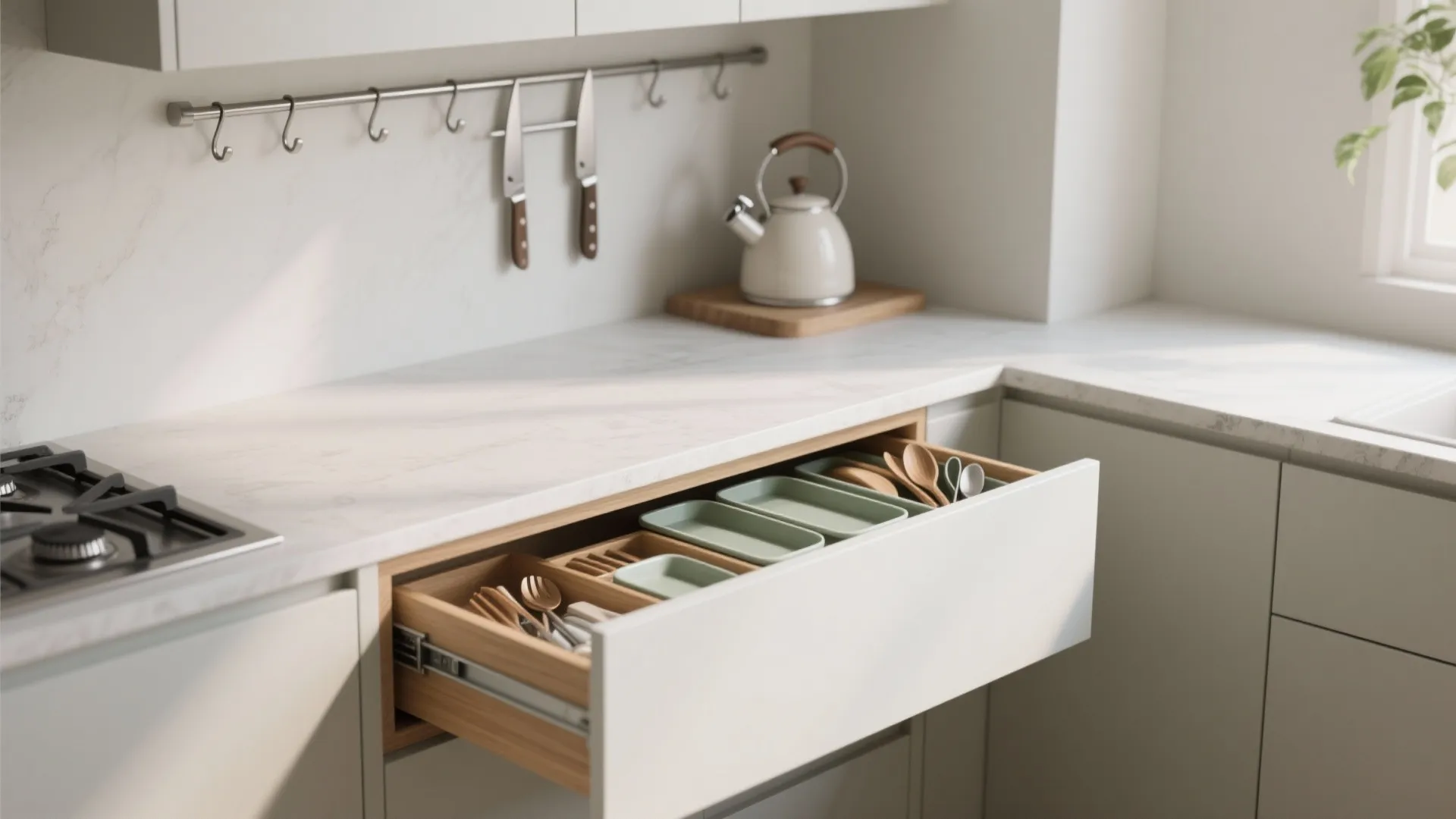 Minimalist kitchen storage that actually works