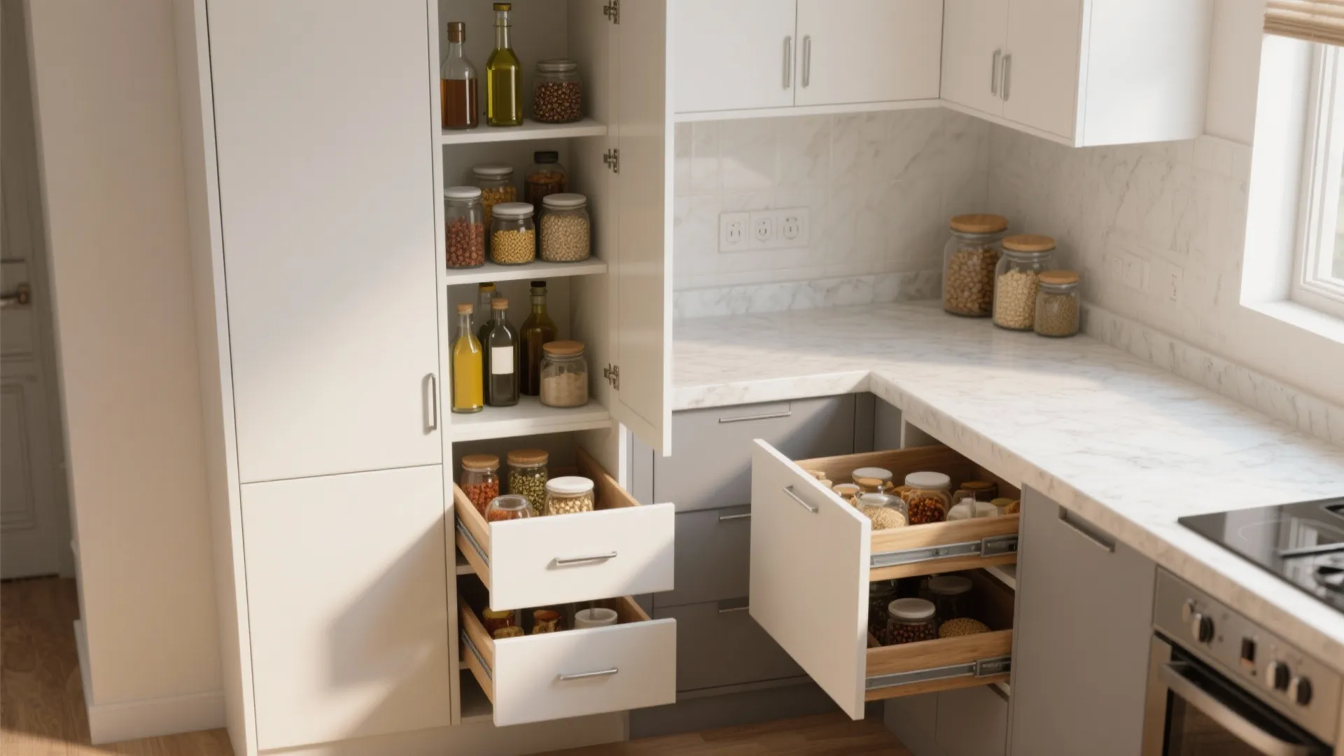 Minimalist kitchen storage that actually works