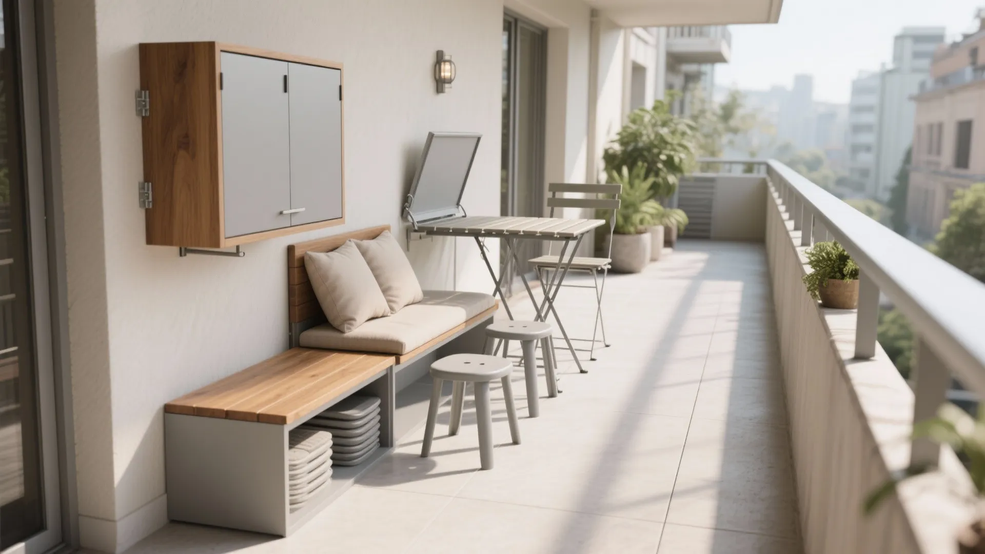 Minimalist Balcony Storage That Disappears