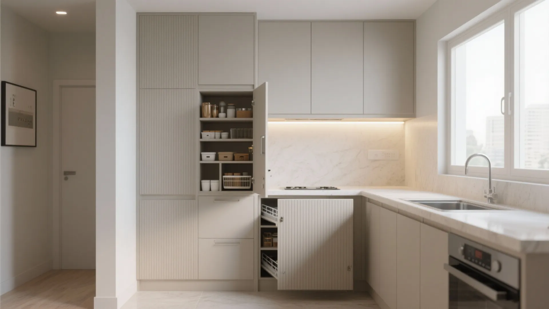 Minimalist Kitchen Storage for 1 BHKs