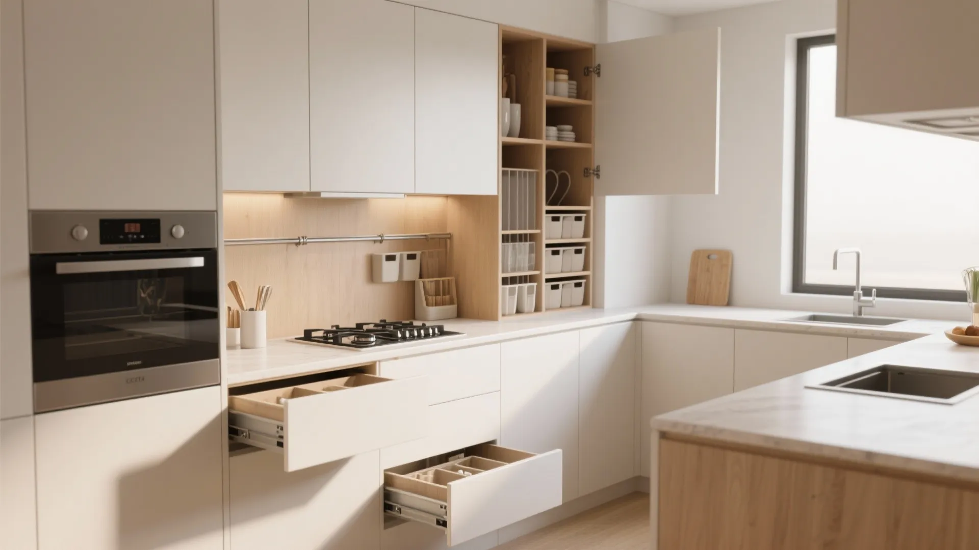 Minimalist kitchen storage that actually lives with you
