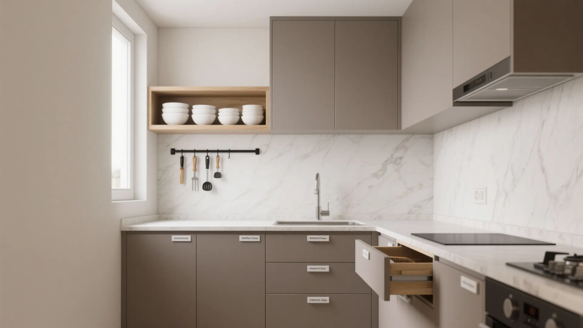 Minimalist Kitchen Storage for Compact Flats