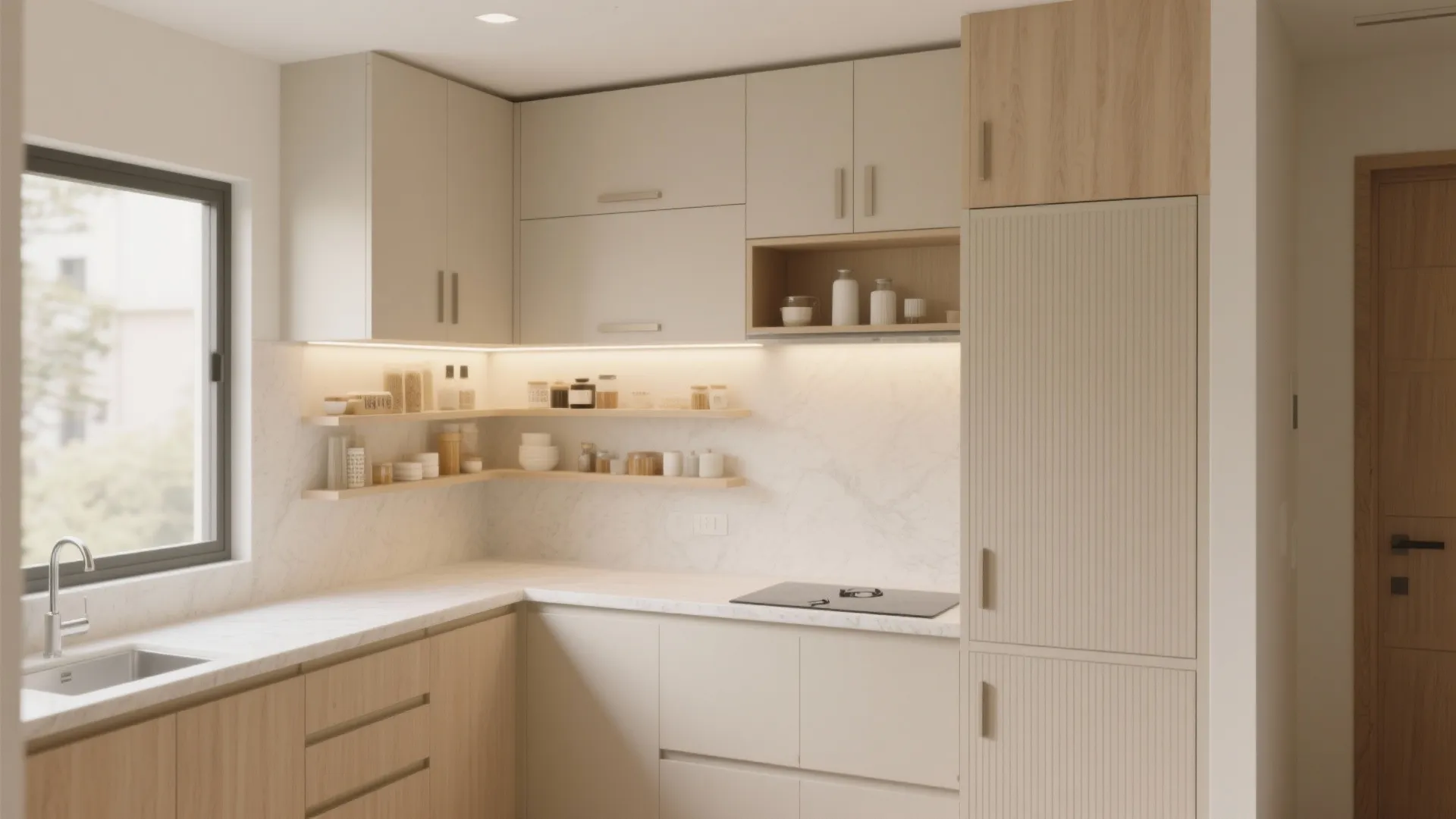 Minimalist Kitchen Storage for 3 BHK Flats