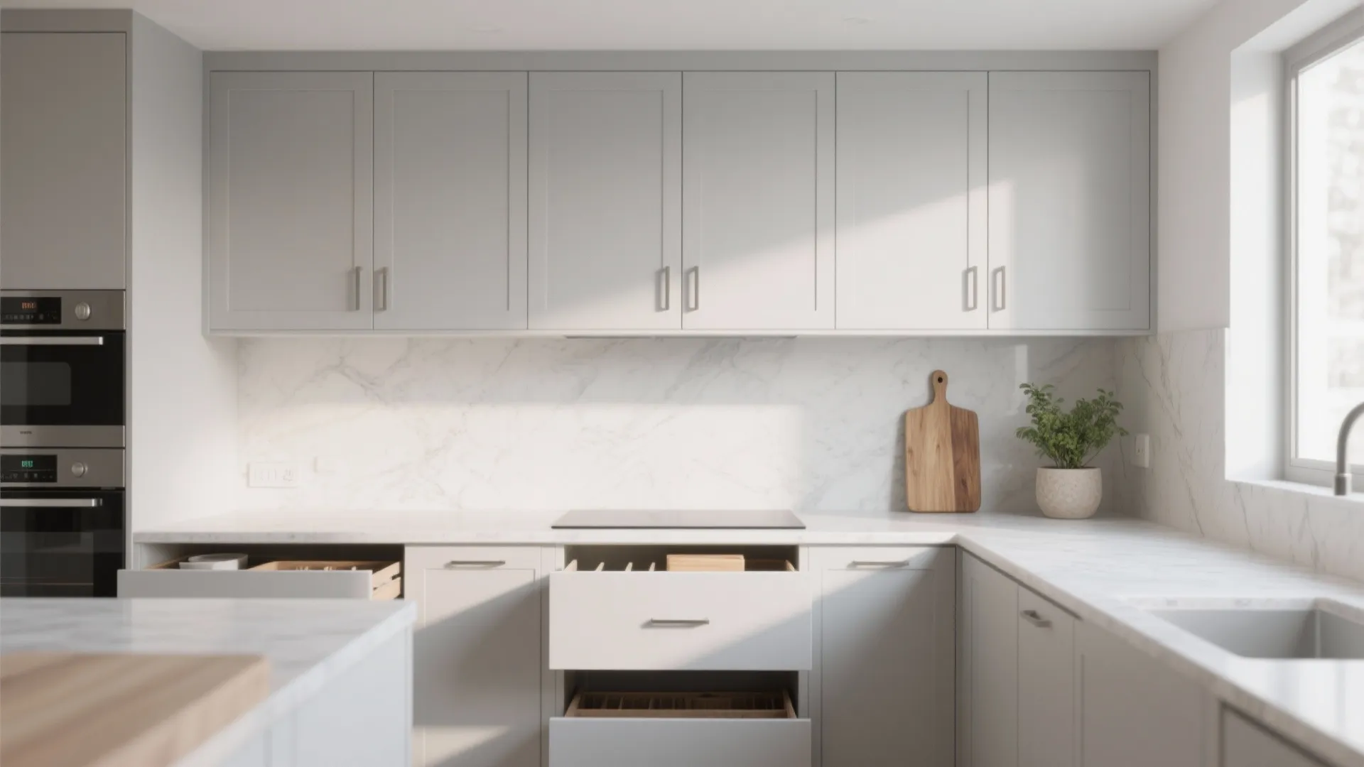 Minimalist Kitchen Storage for 3 BHK