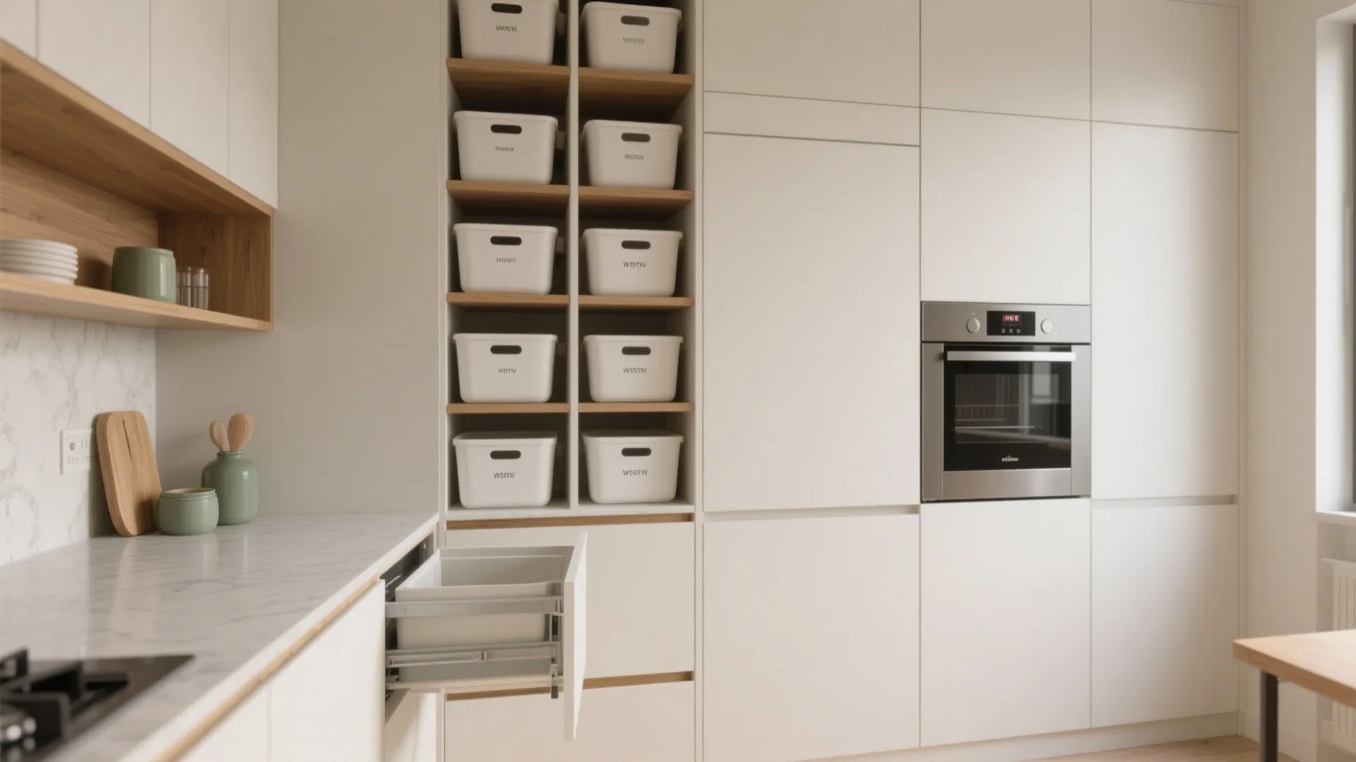 Minimalist kitchen storage
