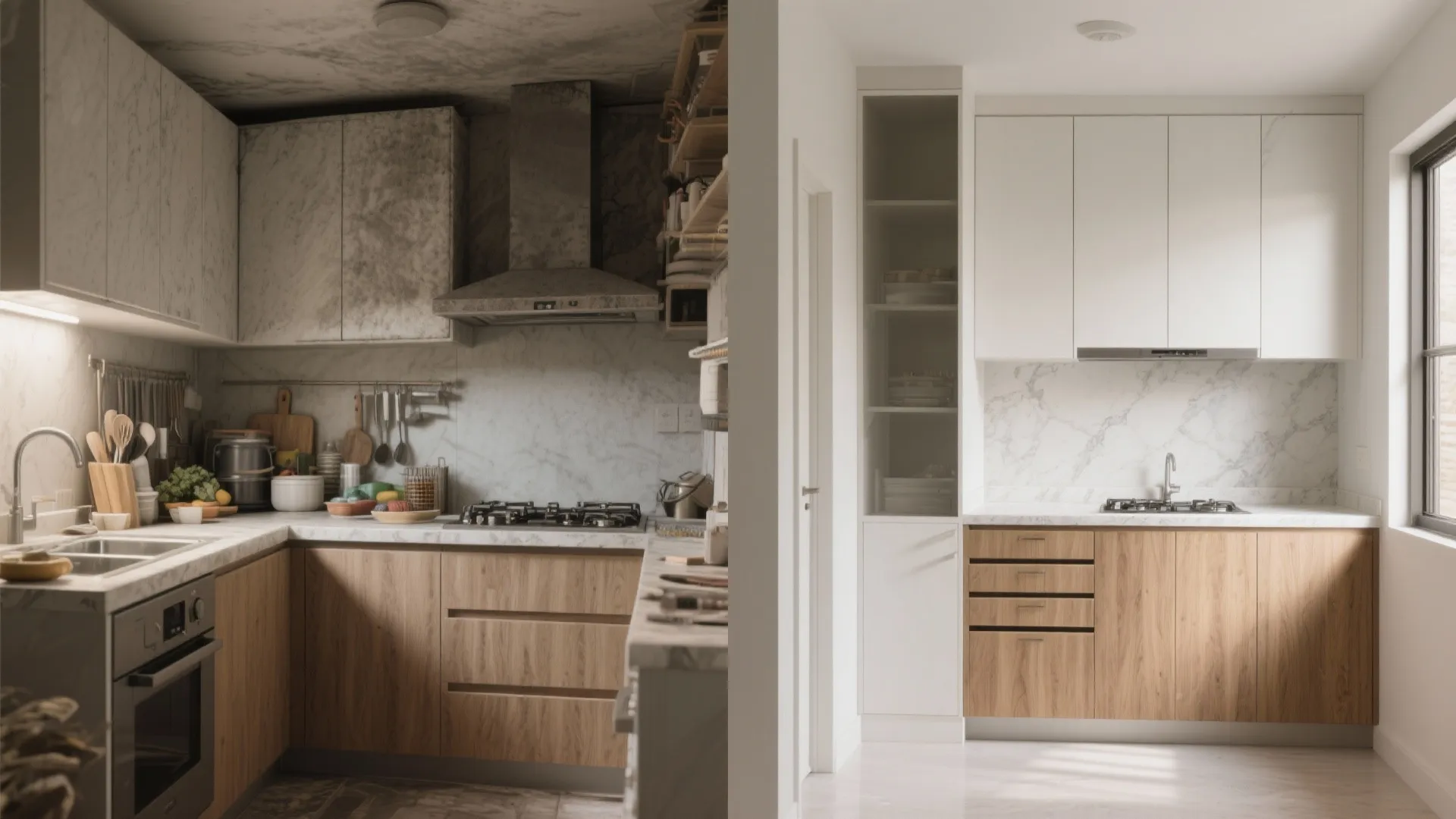 Minimal kitchen storage for small 2 BHKs