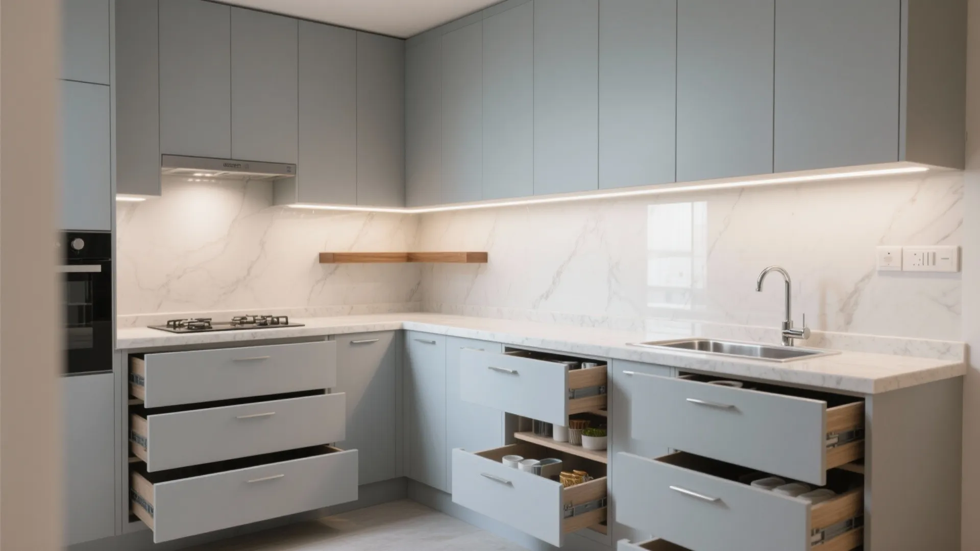 Minimalist kitchen storage that actually works