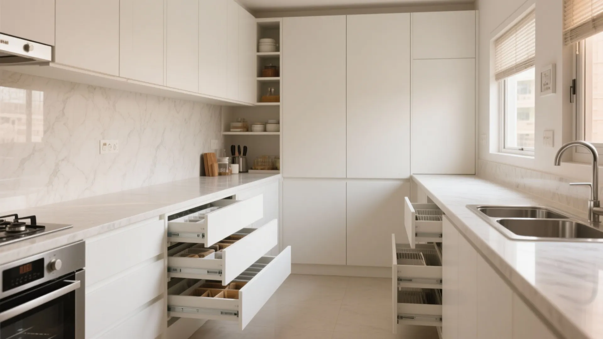 Minimalist Kitchen Storage for 3 BHK Flats