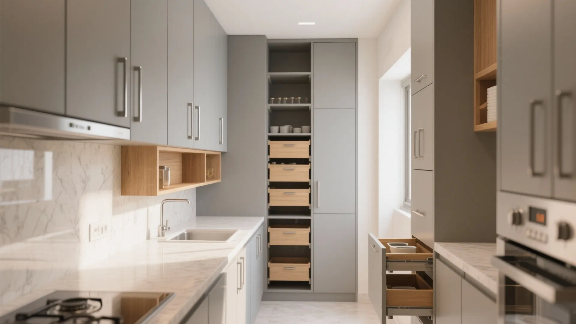 Minimalist Kitchen Storage for 3 BHK Flats